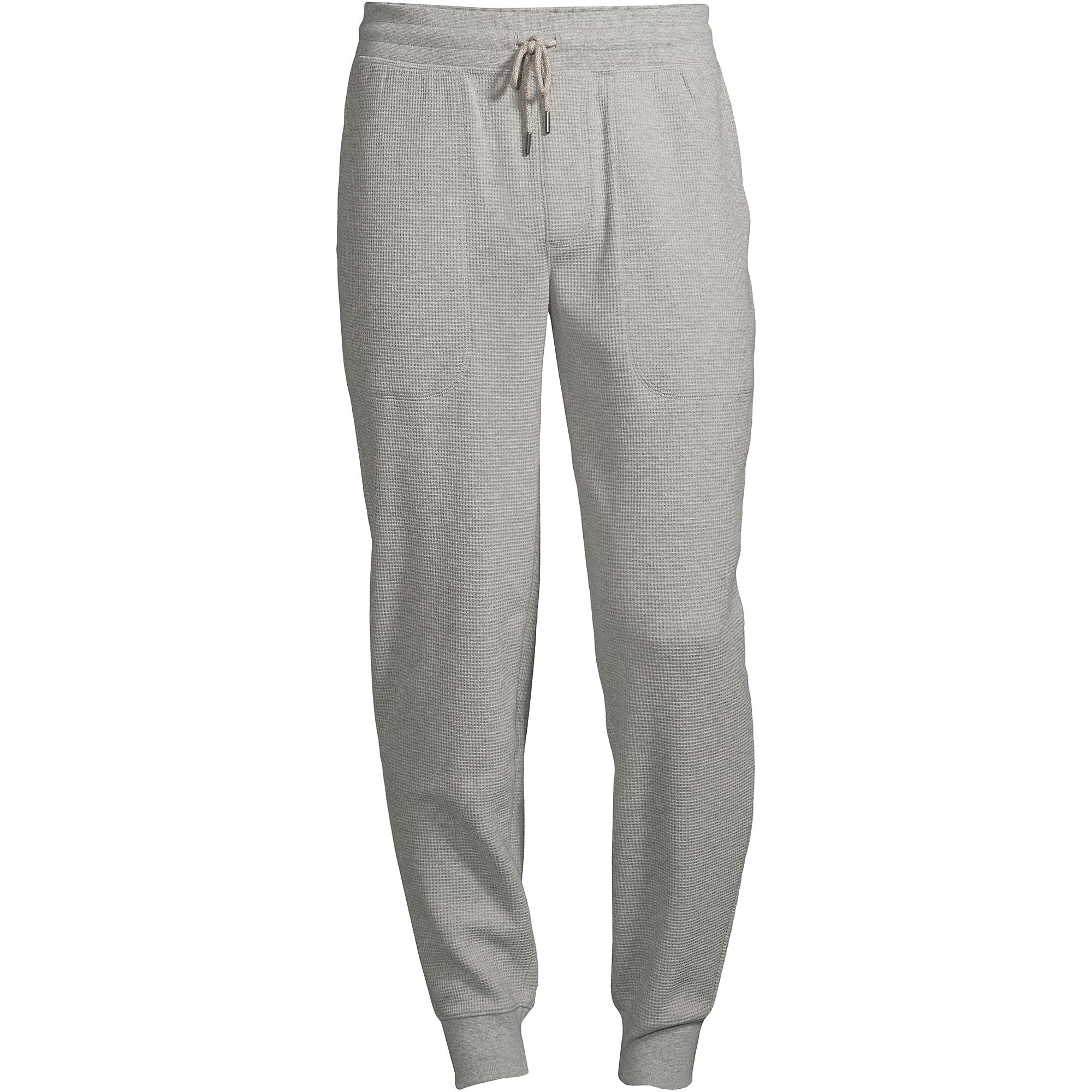Lands' End Men's Waffle Jogger Pajama Pants - Soft & Comfortable Sleepwear for Lounging, Relaxing & Travel