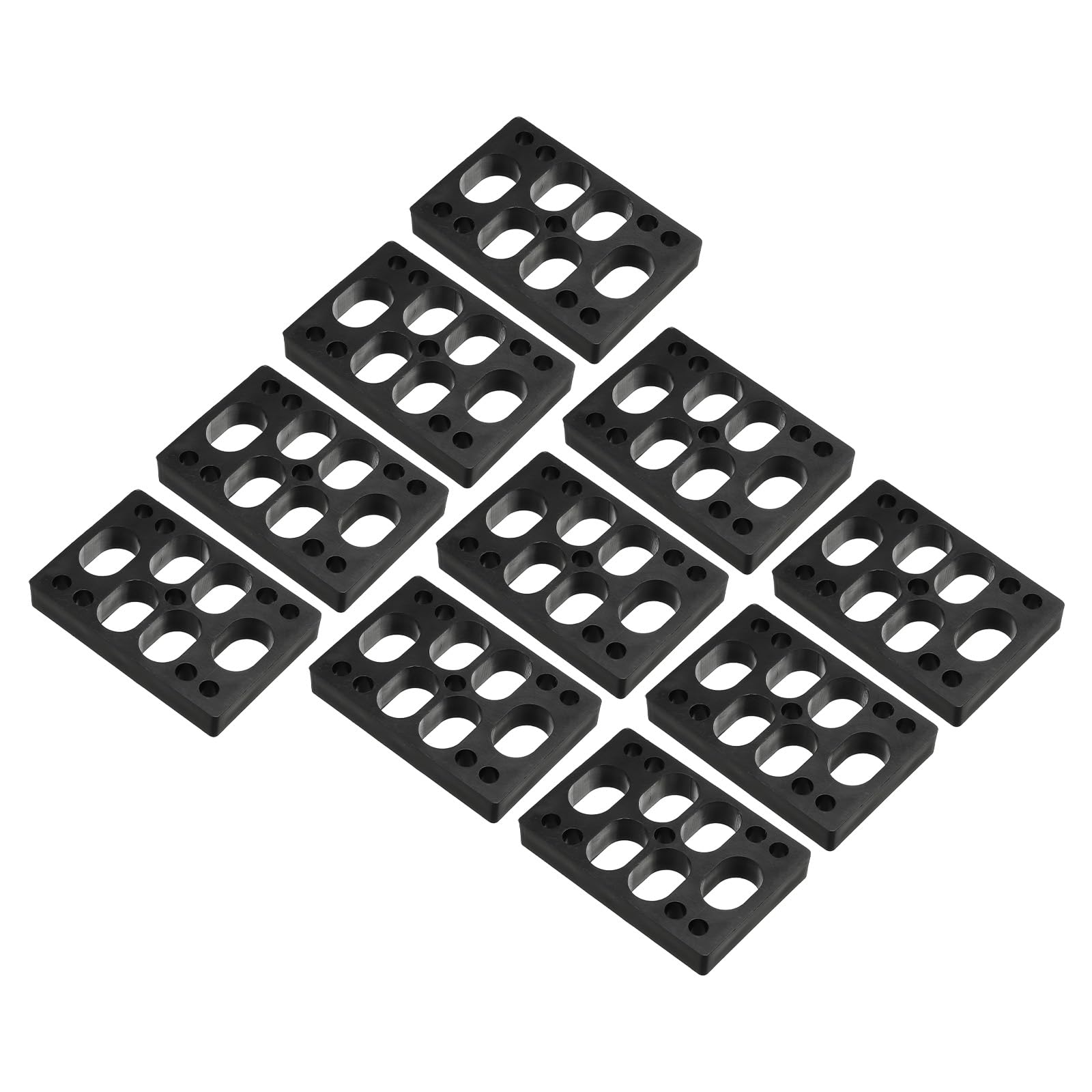 PATIKIL 1/2 Inch (12mm) Skateboard Riser Pads - 10 Pack Shock Absorbing Plastic Wedge Pads for Skateboard Trucks - Reduce Vibration & Improve Ride - Perfect for Street Skating, Longboarding & Cruising - Black