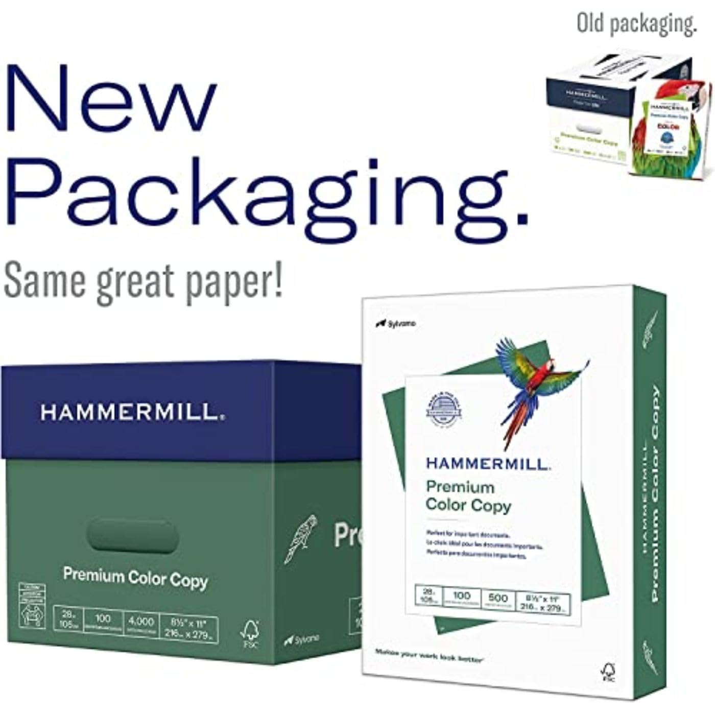 Premium Hammermill 28 lb Color Copy Paper - 8.5 x 11 Inches, 1 Ream (500 Sheets), 100 Bright - Made in USA for Laser & Inkjet Printers - Ideal for Office Documents, Presentations & Color Printing Projects
