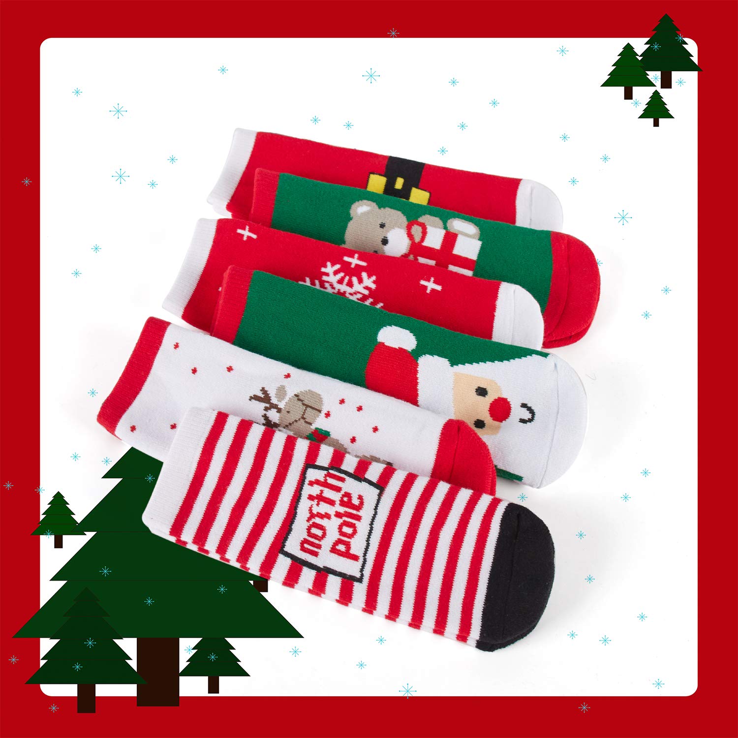 HowJoJo Boys & Girls Christmas Socks - Kids Warm Winter Thermal Cotton Crew Socks for Holiday Gifts, School & Family Gatherings
