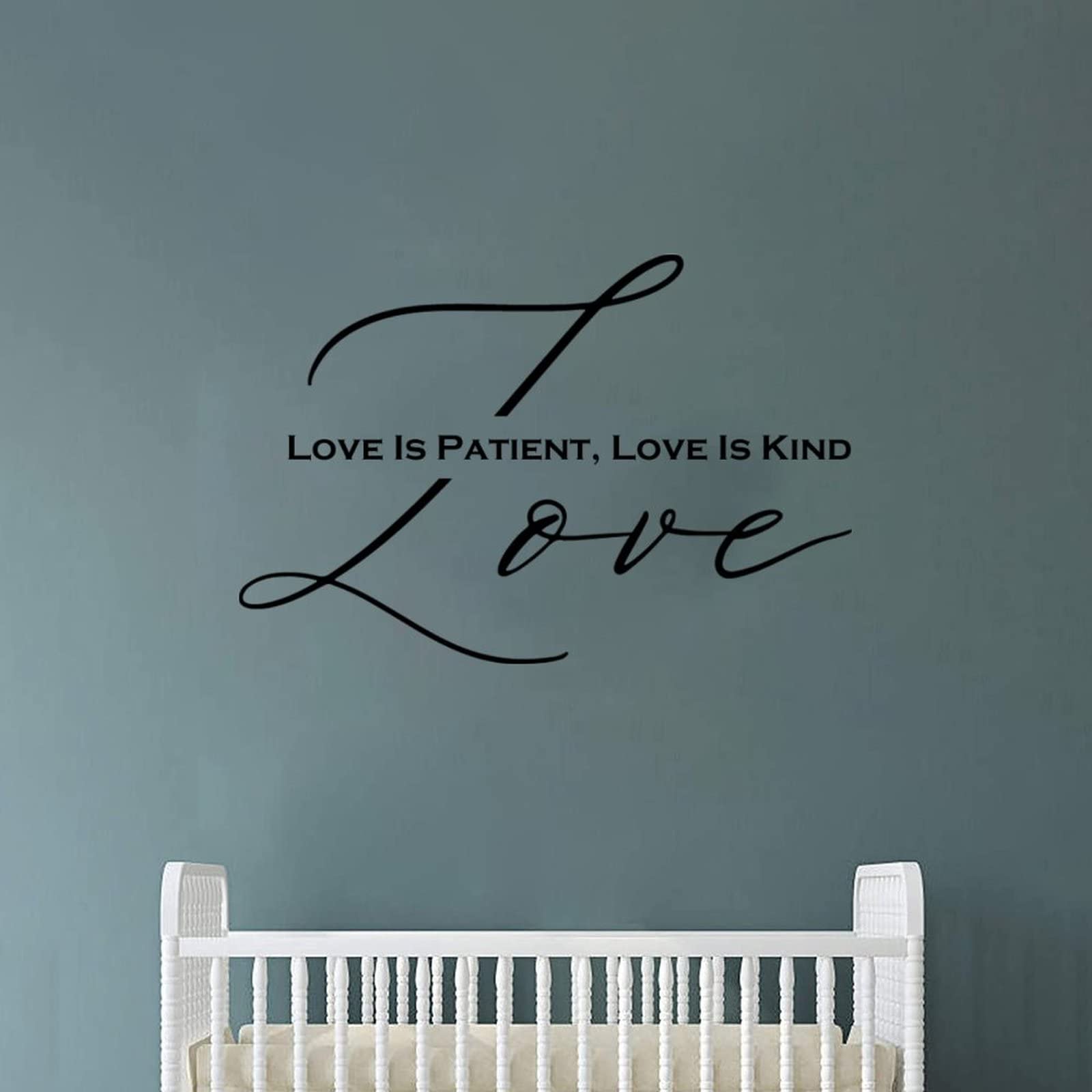 Love is Patient, Love is Kind Vinyl Wall Decal - Inspirational Quote Sticker for Home, Office, Classroom & Gym Decor - 22 Inch Removable Wall Art for Motivation & Positive Vibes - Perfect for Bedrooms, Living Rooms and Workspaces