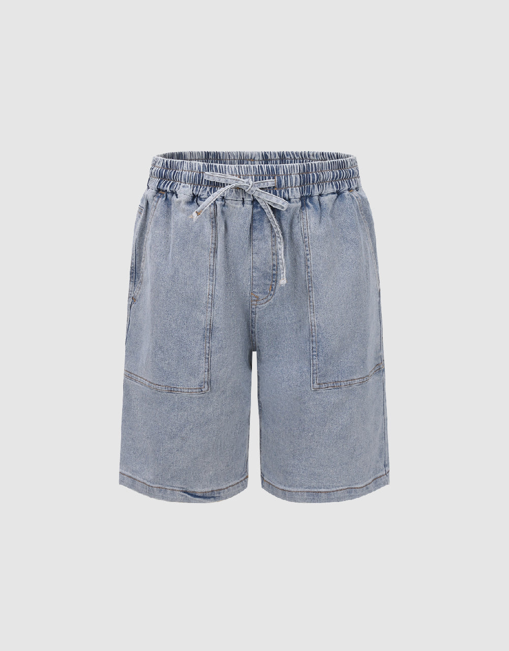 Stylish Women's High Waist Denim Shorts with Drawstring - Comfortable Stretch Denim for Summer, Beach & Casual Outings