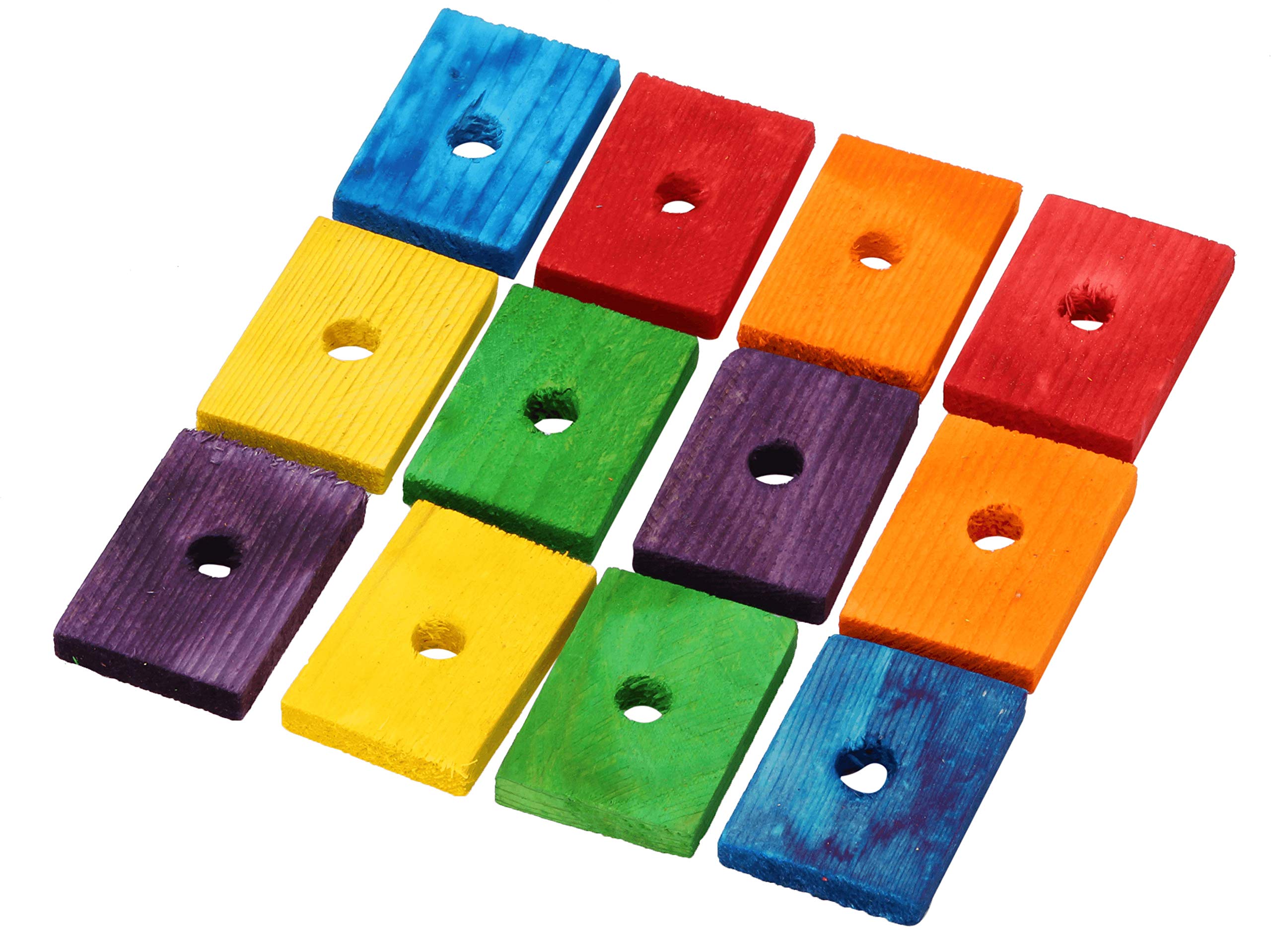 Bonka Bird Toys 2084 - 12 Pack Wooden Chew Toys for Parrots, Cockatiels & Small Birds - Safe & Fun Bird Enrichment for Cages & Play Gyms