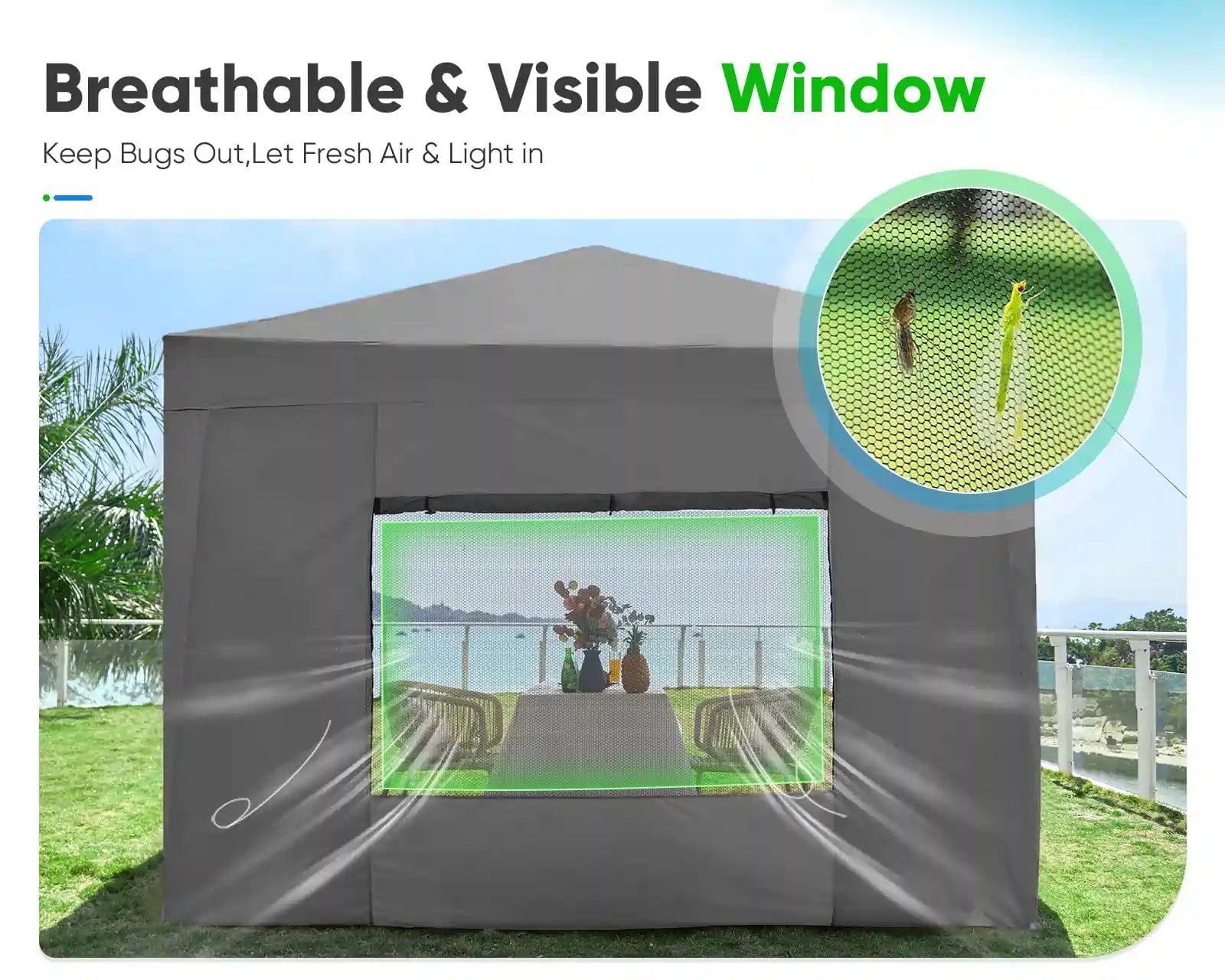 10' x 10' Pop Up Privacy Canopy Tent with Side Walls - Perfect for Outdoor Events, Beach Parties, and Backyard Gatherings