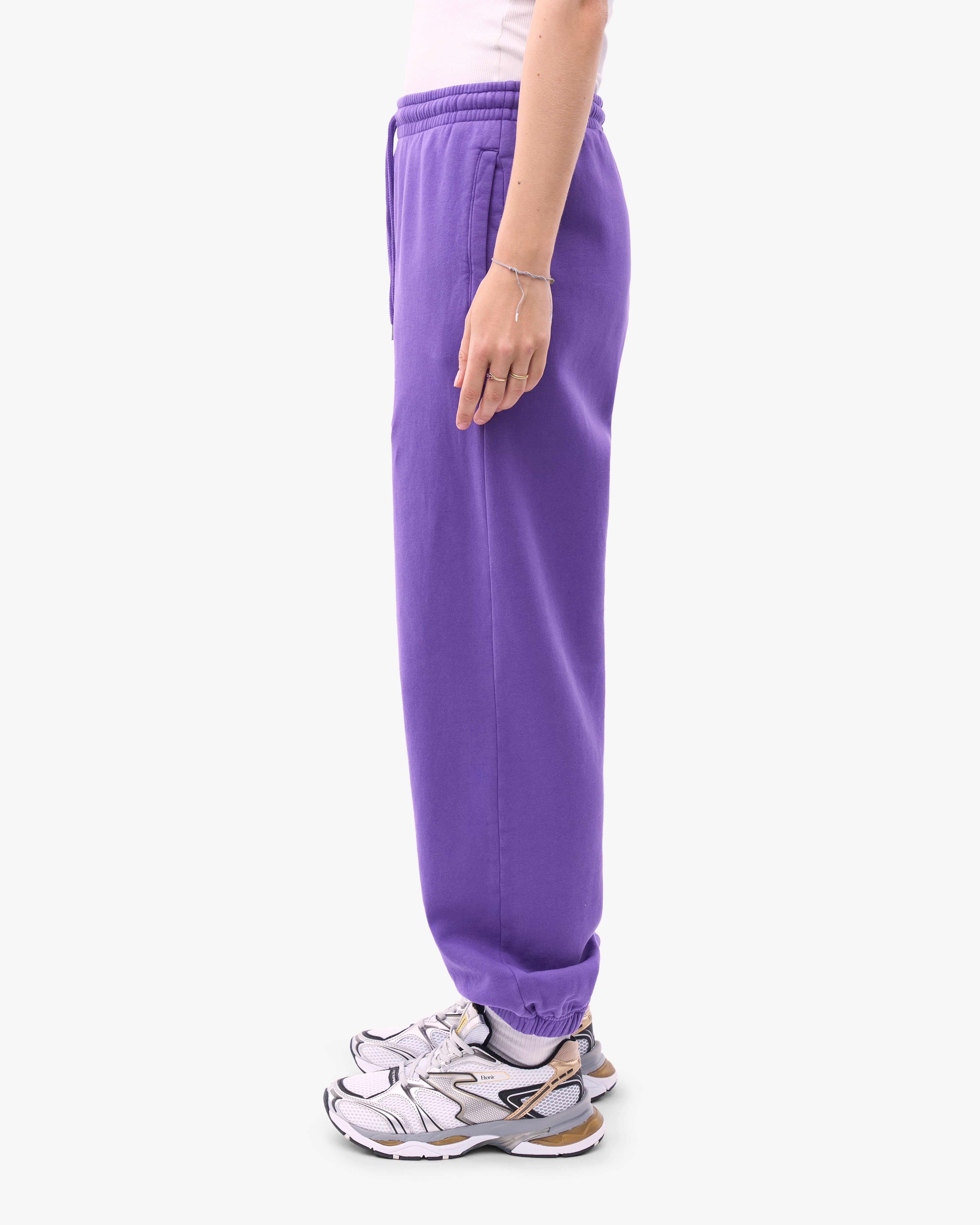 Organic Relaxed Sweatpants for Women - Ultra Violet Purple Cotton Joggers - Perfect for Yoga, Lounge & Home Comfort