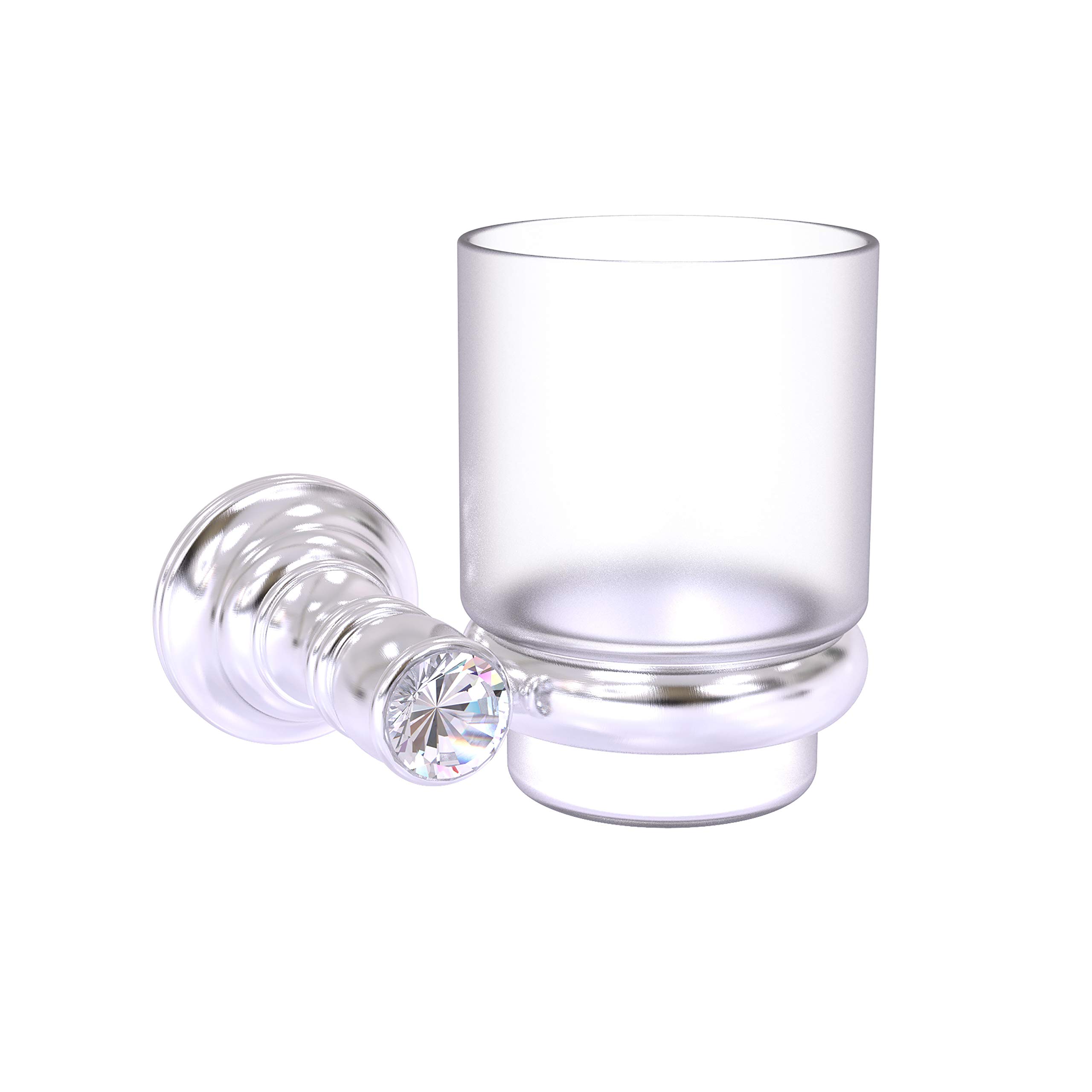 Allied Brass Carolina Crystal Collection Wall Mounted Tumbler Toothbrush Holder in Satin Chrome - Perfect for Bathroom Organization & Stylish Home Decor
