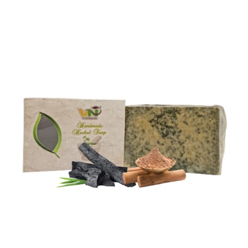 Vivid Naturally Handmade Detan Charcoal Fusion Bar - Goat Milk Natural Soap for Tan Removal & Oil Control | Activated Charcoal, Besan, Chandan & Multani Mitti | 105g | Perfect for Daily Skincare, Men & Women