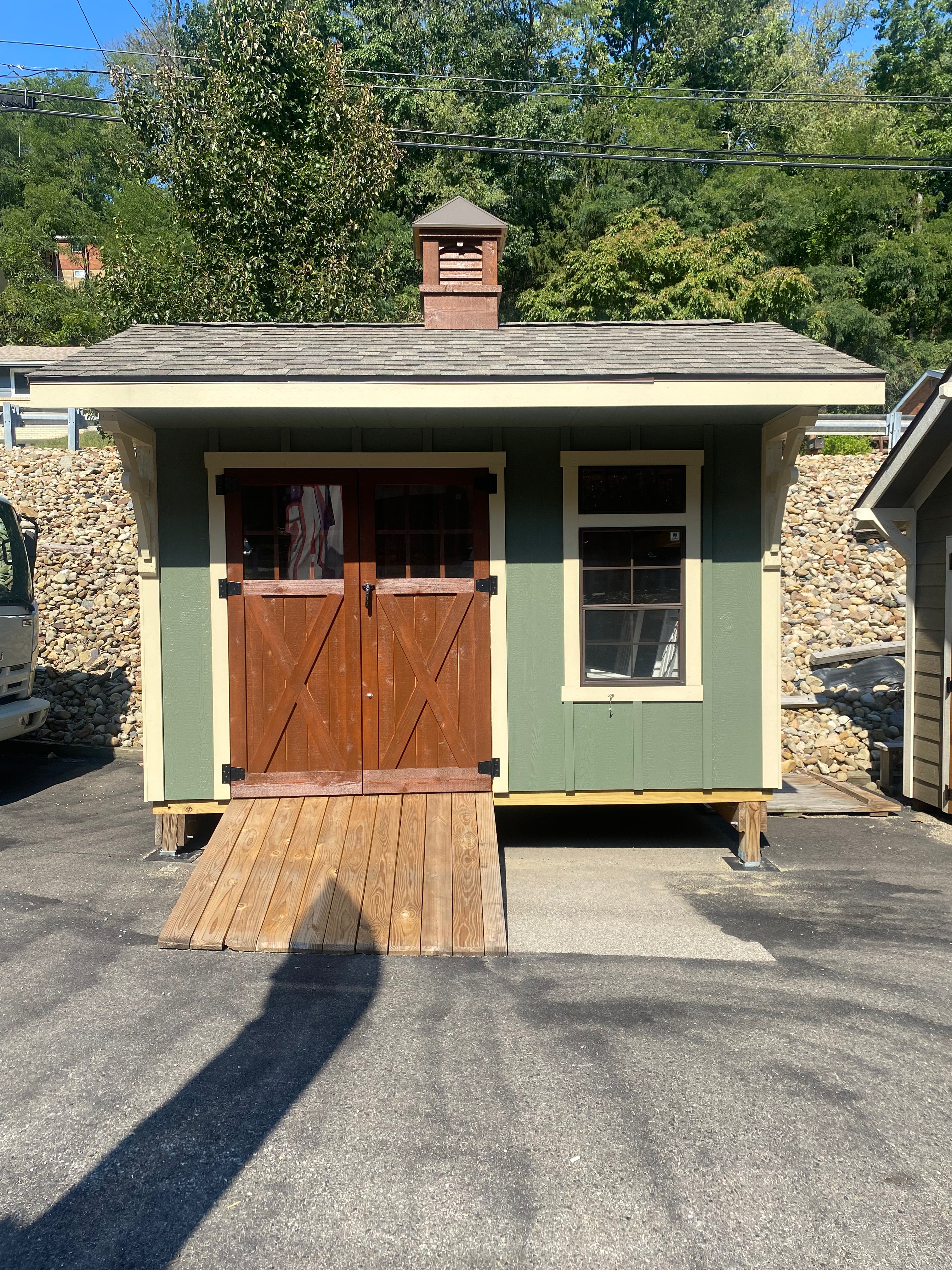 8x12 Board & Batten Sugarcreek Storage Shed - Durable Outdoor Garden Shed for Backyard, Lawn Equipment & Tool Storage
