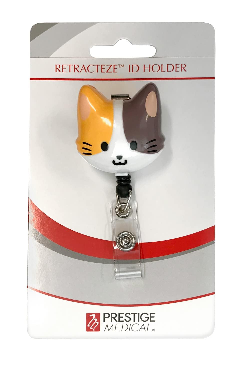 Prestige Medical Deluxe Retracteze™ ID Holder for Nurses & Healthcare Professionals - Cat Design (Model S14-CAT) - Perfect for Hospitals, Clinics & Medical Facilities