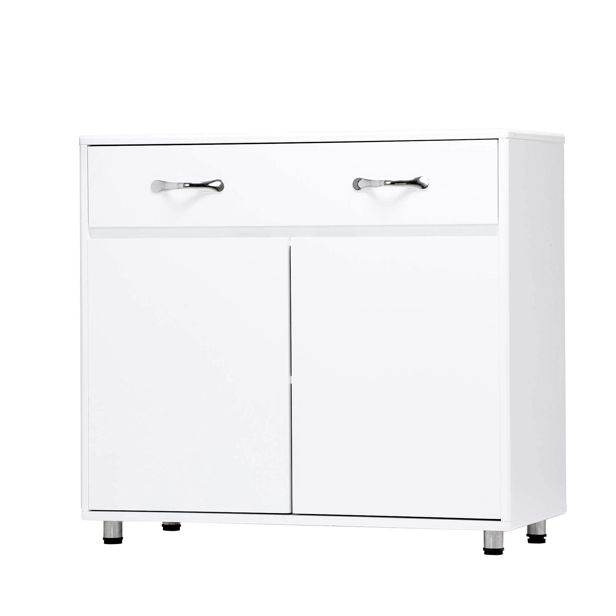 Goujxcy White Sideboard Buffet Storage Cabinet for Kitchen Dining Room - Modern Console Table with Ample Storage Space | Perfect for Home Organization & Entertaining Guests