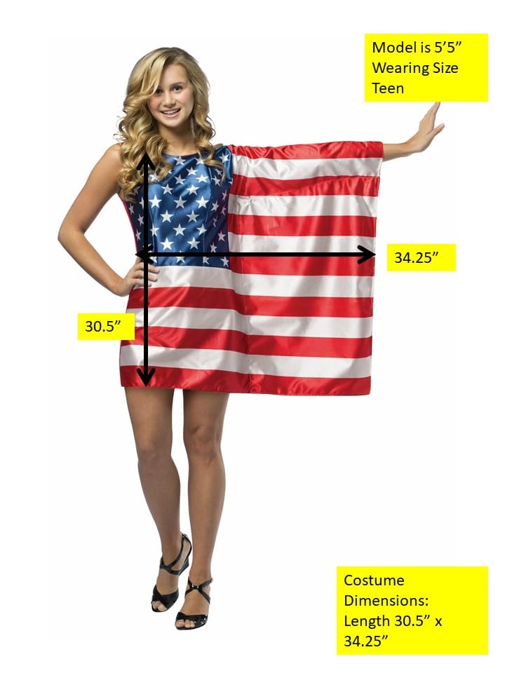 Rasta Imposta American Flag Dress - Patriotic Costume for Women, 4th of July, Independence Day & USA Themed Parties - Perfect for Halloween, Cosplay & National Celebrations