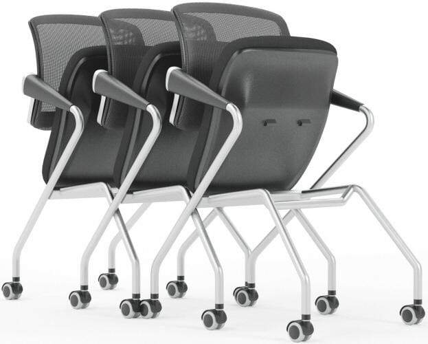Safco Mayline Valore Mid Back Nesting Chair, 2-Pack Stackable Office Chairs - Perfect for Conference Rooms, Classrooms & Home Offices [TSM2]