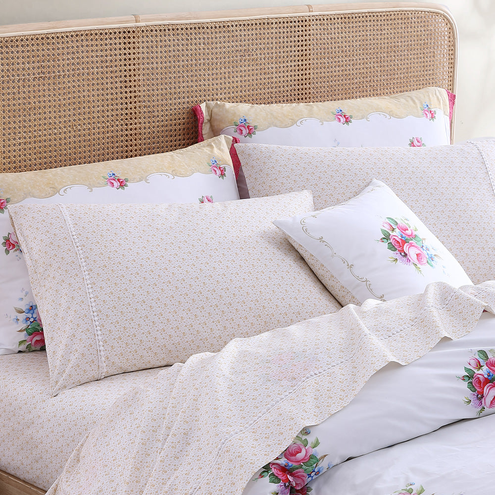 Premium Daisy Honey Bed Sheet Set - King Size, 100% Cotton, Soft & Breathable for Ultimate Comfort - Perfect for Master Bedroom, Guest Room, or Luxury Hotel Use