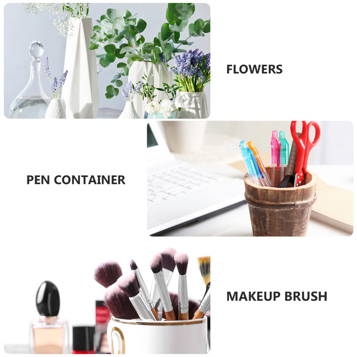 Cabilock White Ceramic Flower Pot - Multifunctional Succulent Planter, Pen Holder, Goddess Statue & Home Decor for Dining Table, Office Desk, and Living Room Decorations