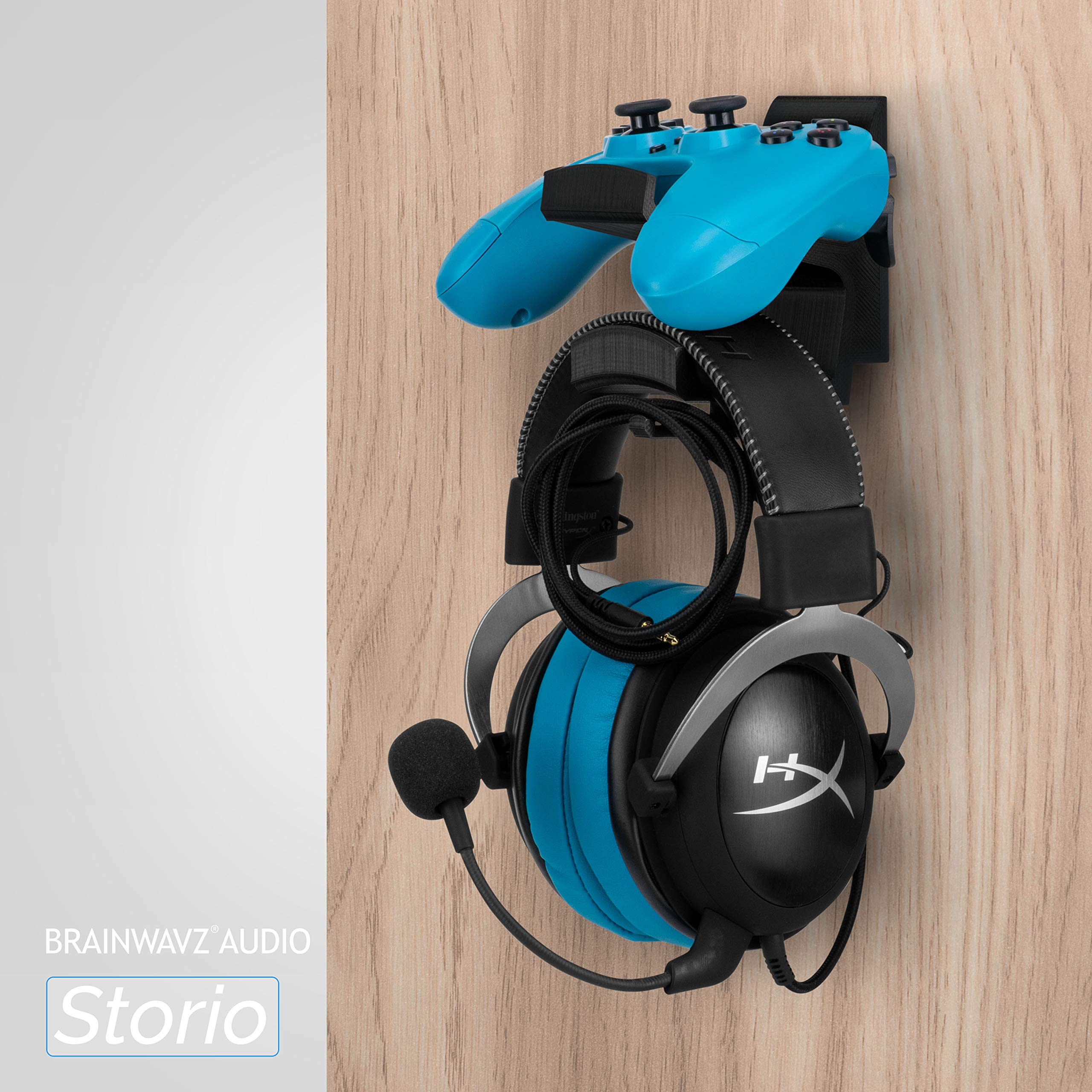 BRAINWAVZ STORIO Gamepad & Headphone Stand for Xbox, PS5, Switch, PC - Gaming Setup Organizer