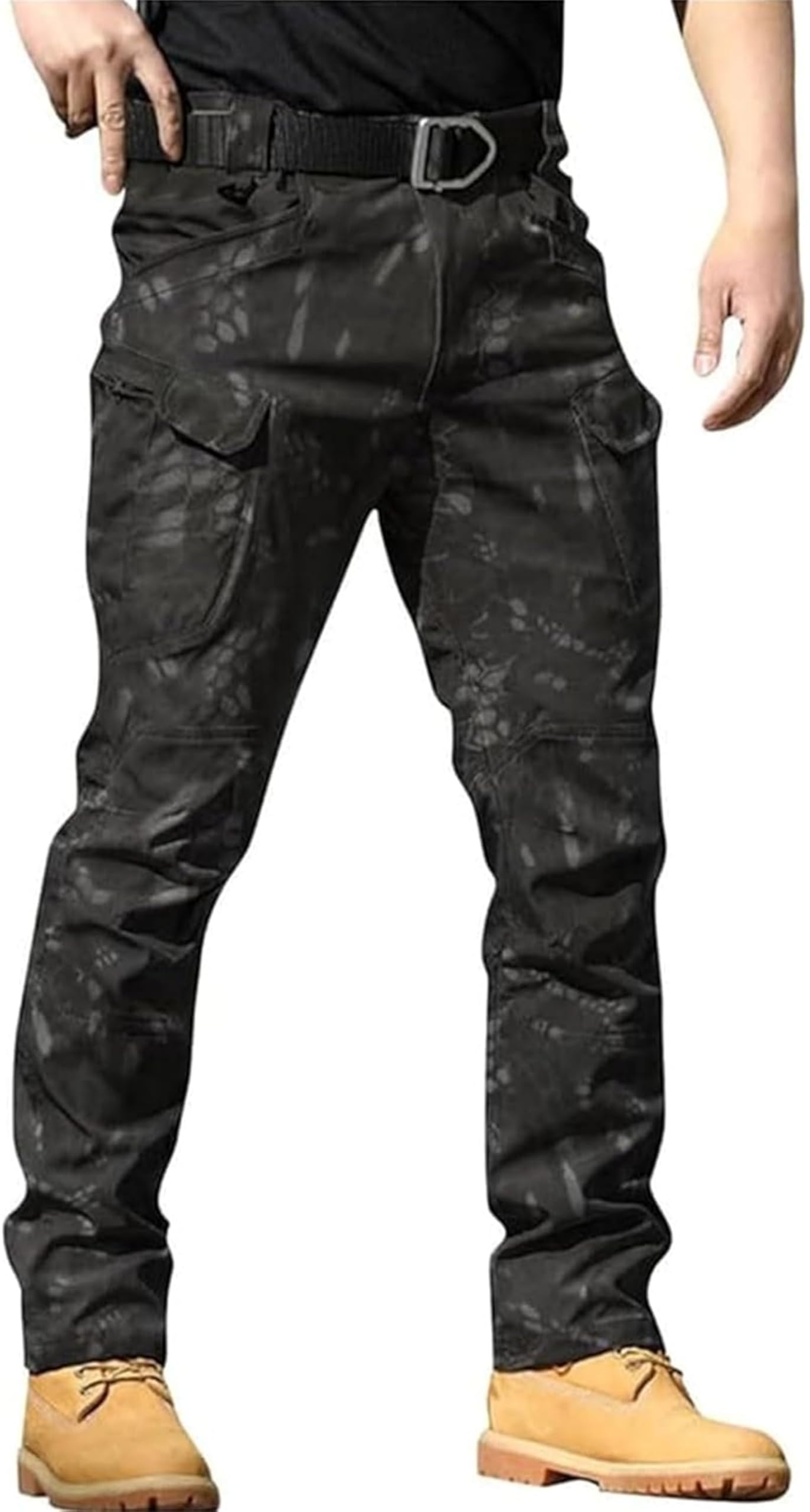 Manbrave Flexcamo Tactical Pants - Men's Relaxed Fit Stretch Cargo Pants with Camouflage Design | Durable & Comfortable for Outdoor Activities, Hunting, Hiking & Casual Wear
