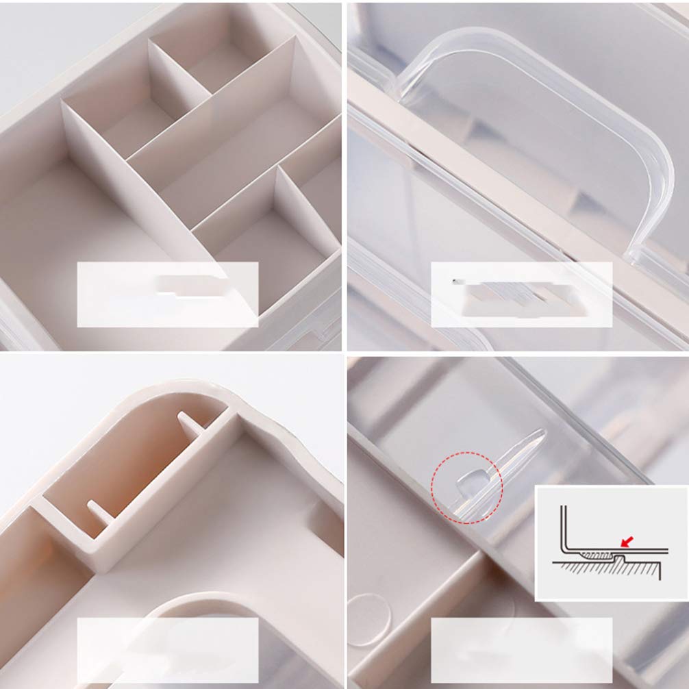 DOITOOL 2-Tier Cosmetic Organizer Case with Drawer - Portable Makeup Storage for Travel, Vanity & Bathroom Organization