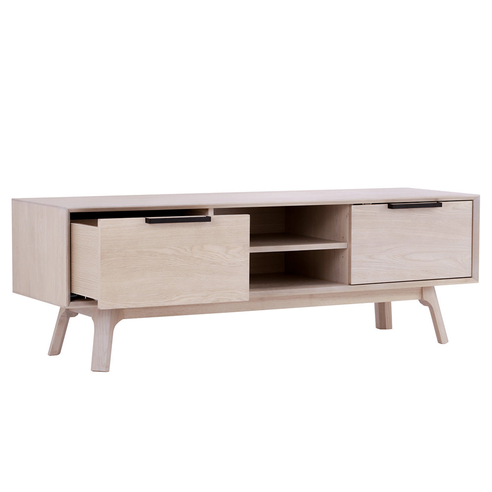 White Oak NEATH Entertainment TV Stand 150cm - Modern Media Console for Living Room, Bedroom & Home Theater