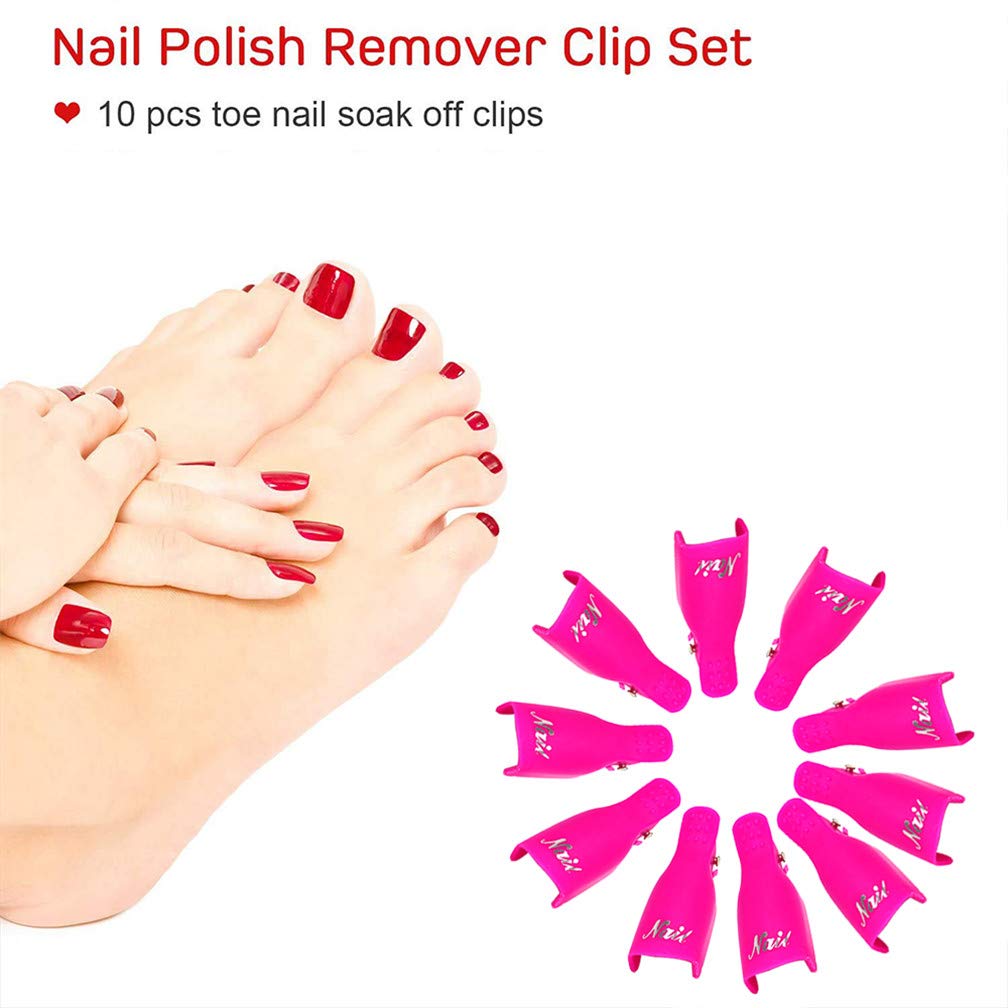 IME Nail Polish Remover Clips Set - 10pcs Rose Pink Gel Soak Off Caps for UV Manicure, Acrylic Nails & Nail Art | Perfect for Salon & Home Nail Care
