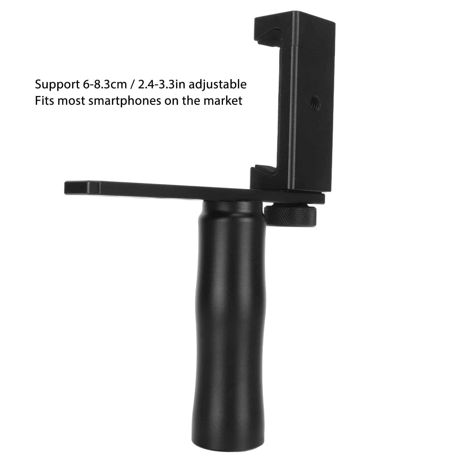 Adjustable Smartphone Video Stabilizer Grip with Cold Shoe Mount, LED Light & Built-in Mic - Portable Handheld Gimbal for Vlogging, YouTube & Live Streaming - Includes Wrist Strap for Secure Grip - Perfect for Travel, Events & Content Creation