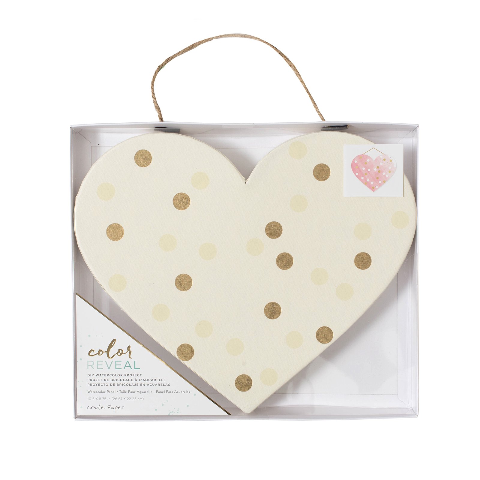 American Crafts Crate Paper Watercolor Heart Panel - 10 x 9 Inch Color Reveal Dots Scrapbooking Paper for Card Making, DIY Crafts & Journaling - Perfect for Valentine's Day, Wedding Invitations & Memory Books