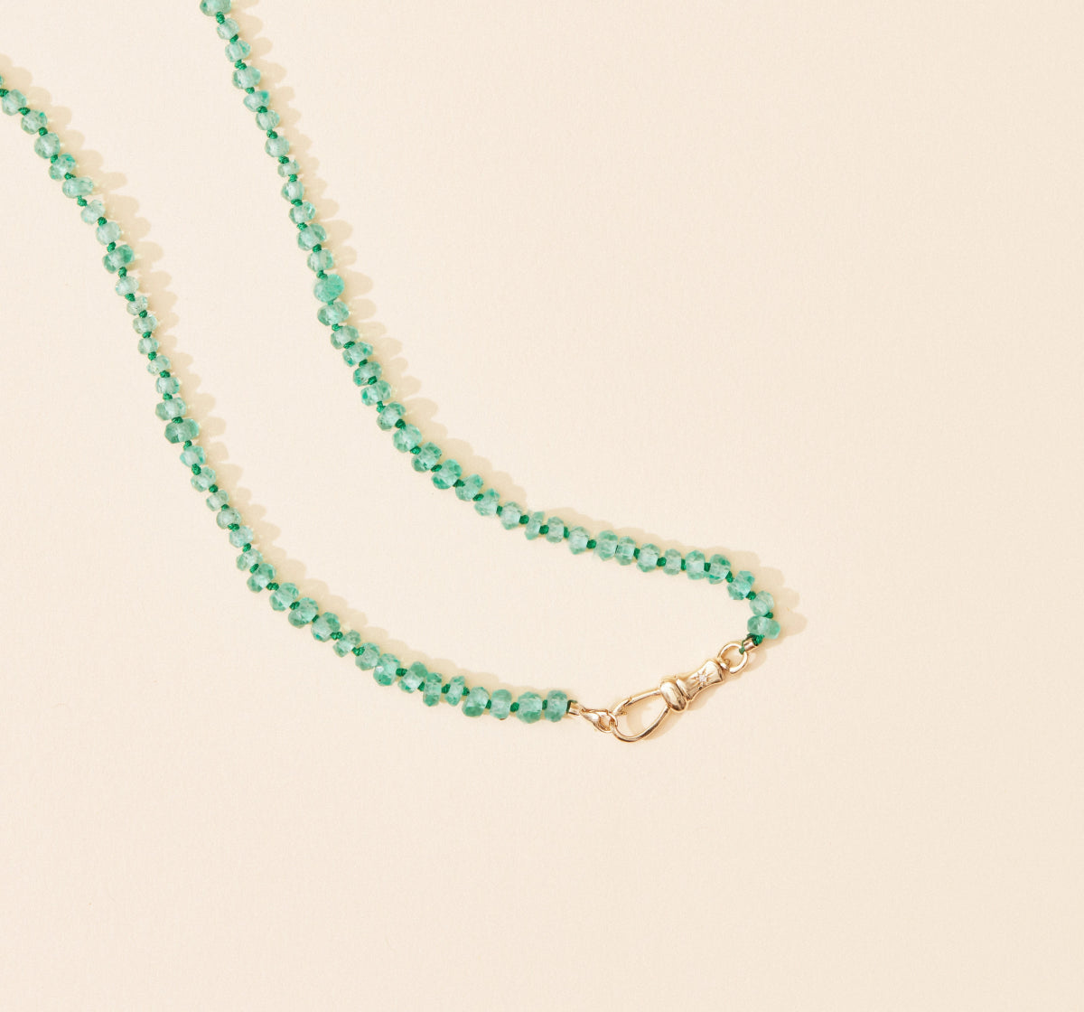 10K Yellow Gold Emerald Beaded Mood Necklace | Genuine Emerald Gemstone Jewelry for Women | Perfect for Parties, Weddings & Special Occasions
