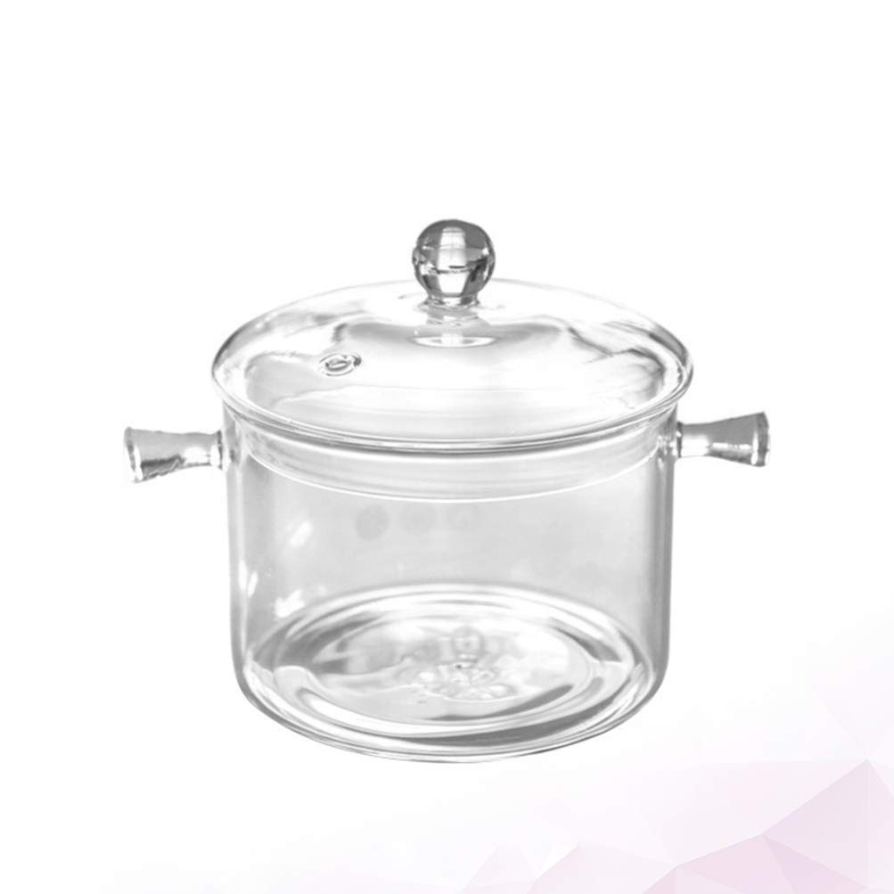 DOITOOL Multi-Function Glass Stew Pot - Healthy Cooking Pot for Noodles, Soup & Stews - Stovetop & Open Flame Safe - Perfect for Instant Noodles, Ramen & Hot Pot Meals at Home or Camping
