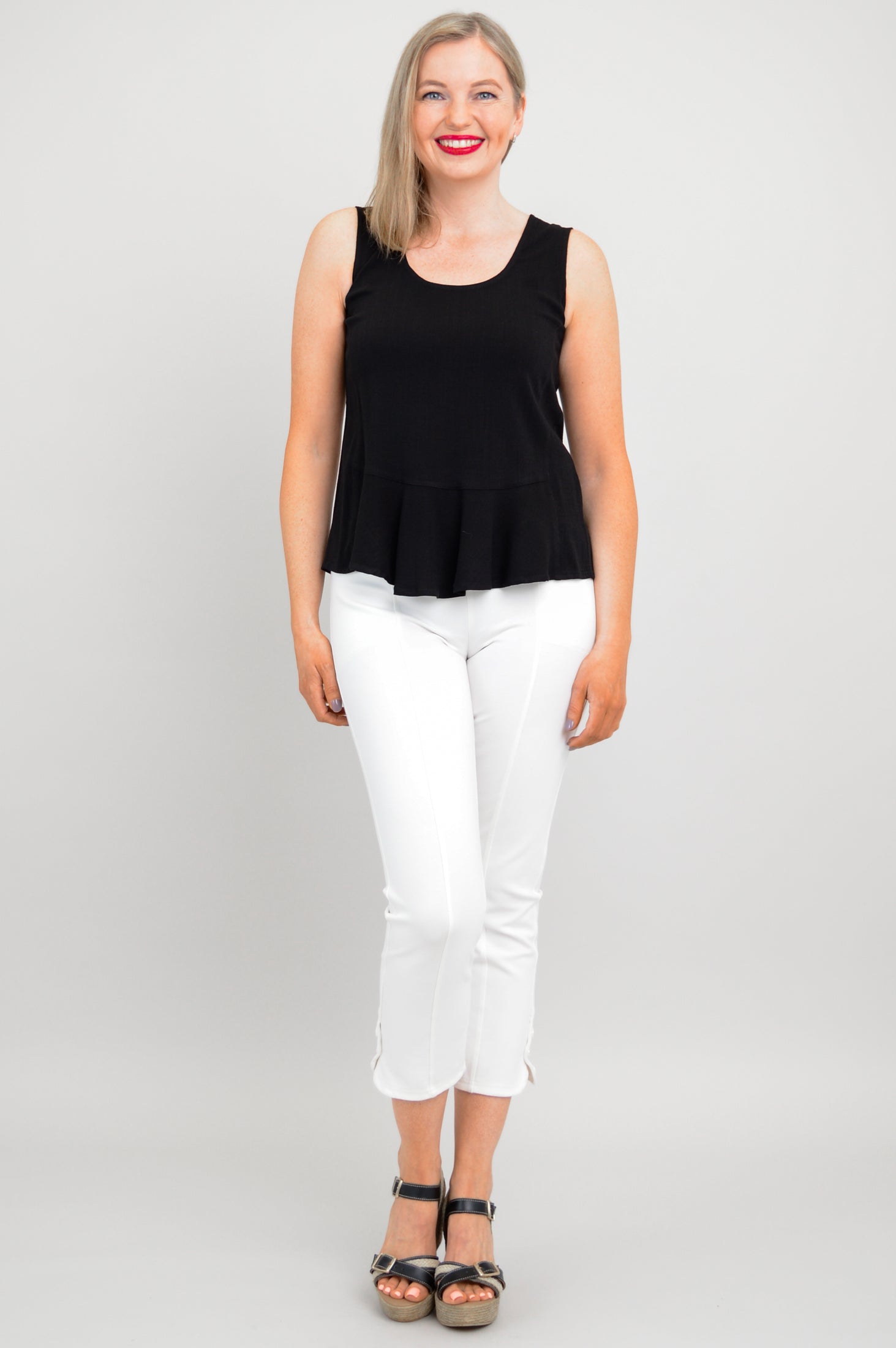 Ginny Tank Top for Women - Soft Black Linen Bamboo Blend - Perfect for Summer, Yoga, and Casual Wear