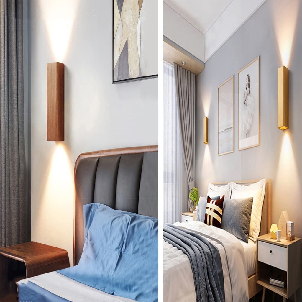 2-Pack Modern LED Wall Sconce Lights 12W Up Down Lighting - 6.5×6×45cm Indoor Wall Lights for Bathroom, Living Room, Bedroom, Dining Room & Hallway - Energy Saving Home Decor Lighting (Style4) - Perfect for Ambient Lighting & Space Illumination
