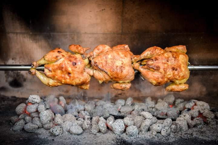 Portable Rotisserie BBQ Grill with Natural Stone - Perfect for Outdoor Camping, Picnics & Backyard Barbecues