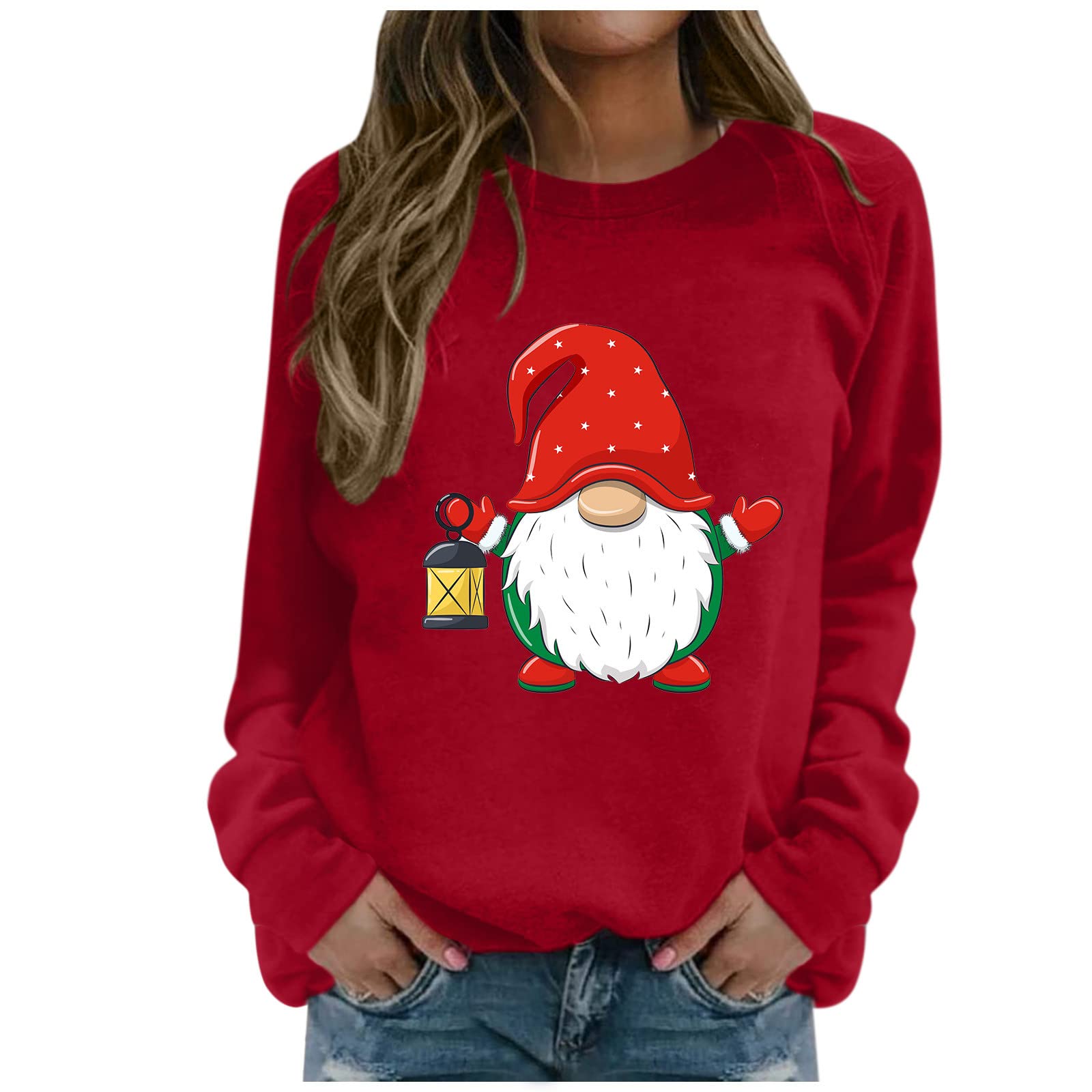 Women's Christmas Print Hoodie - Merry Holiday Pullover Sweatshirt with Long Sleeves & Hood | Casual Fashion Blouse for Winter Outfits, Gift Giving & Cozy Seasonal Style