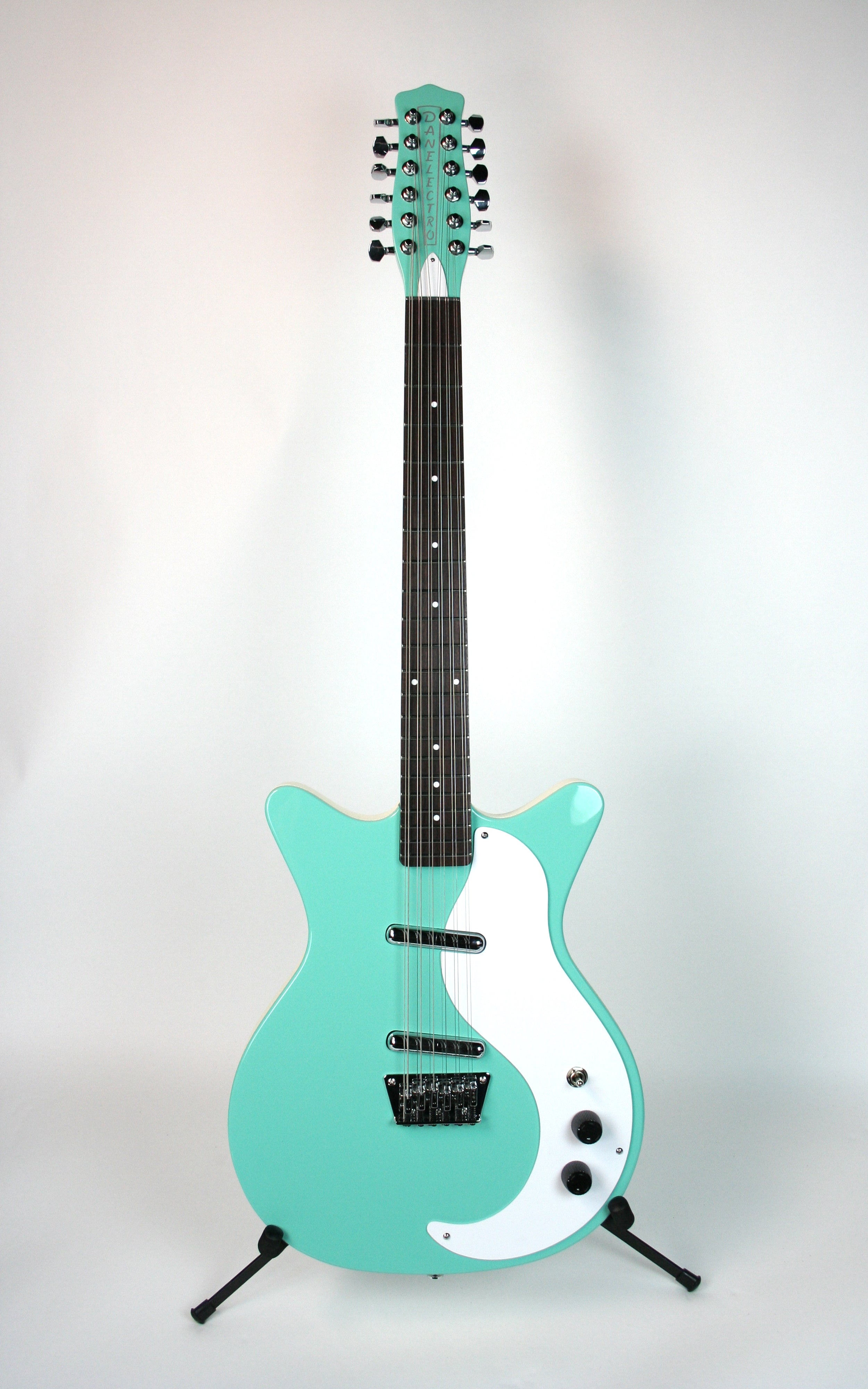 Danelectro '59 12-String Electric Guitar in Aqua Blue - Perfect for Rock, Blues & Vintage Music Performances