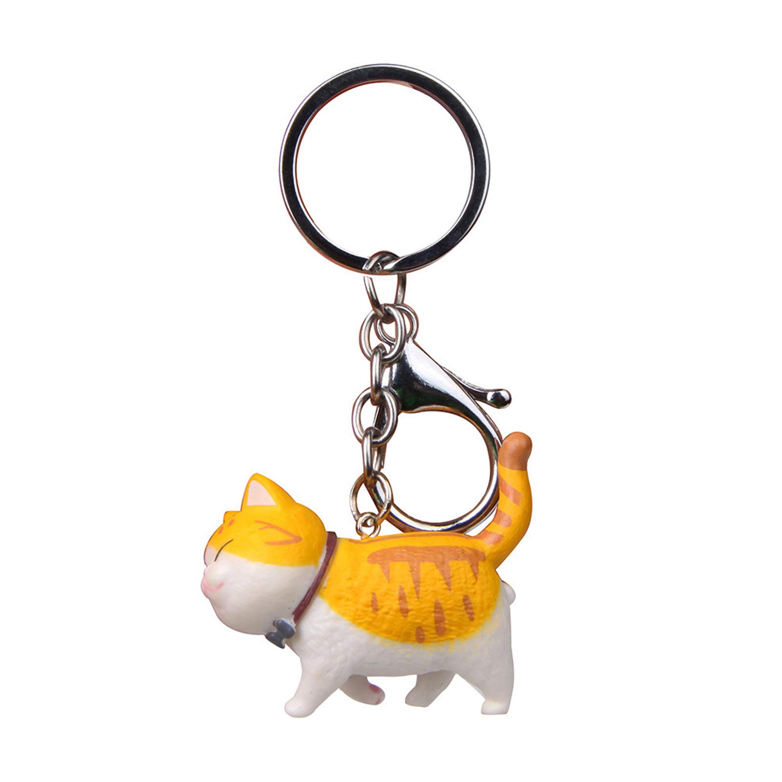 Adorable Mini Cartoon Chubby Cat Keychain - Cute Hanging Key Ring for Women & Men | Perfect for Car Keys, Bags, Backpacks & Gift Giving