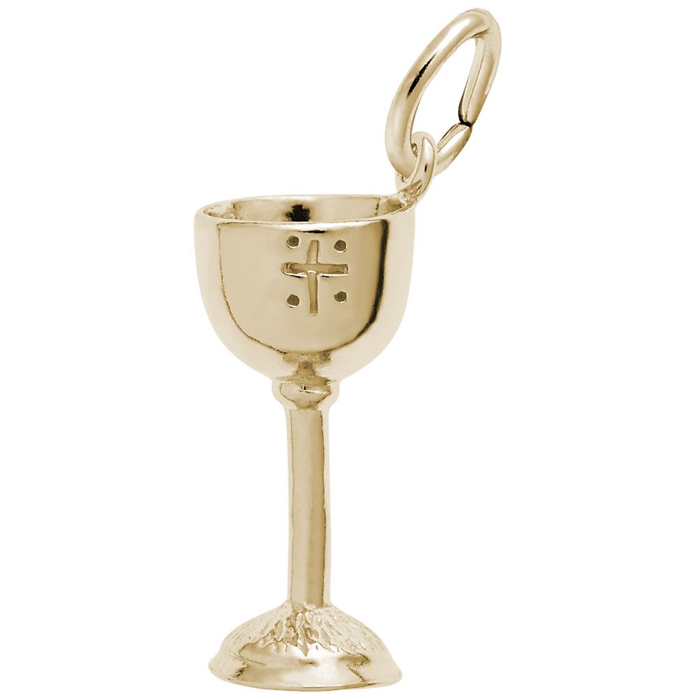 10K Yellow Gold Chalice Charm Pendant - Elegant Jewelry for Bracelets & Necklaces - Perfect for Gifts, Layering, and Everyday Wear