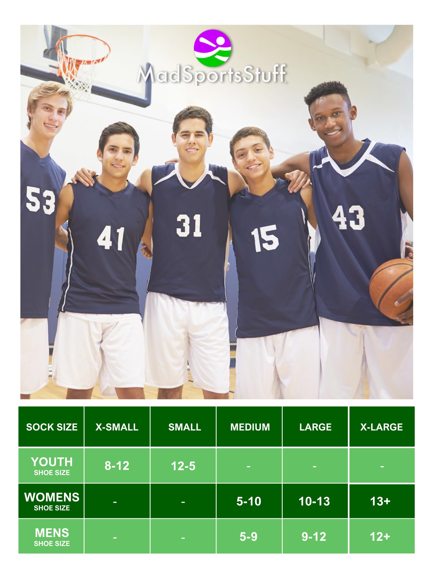 Basketball Crew Socks with Logo - High Performance Sports Socks for Men & Women - Perfect for Basketball Games, Training & Gym Workouts