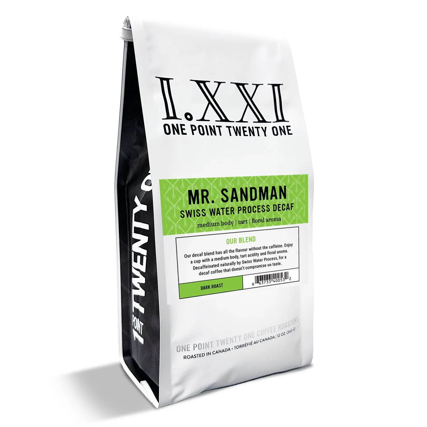 I.XXI Mr. Sandman Whole Bean Decaf Coffee - 12 oz Dark Roast Swiss Water Process Decaffeinated Coffee Beans - Perfect for Nighttime Relaxation & After-Dinner Brewing