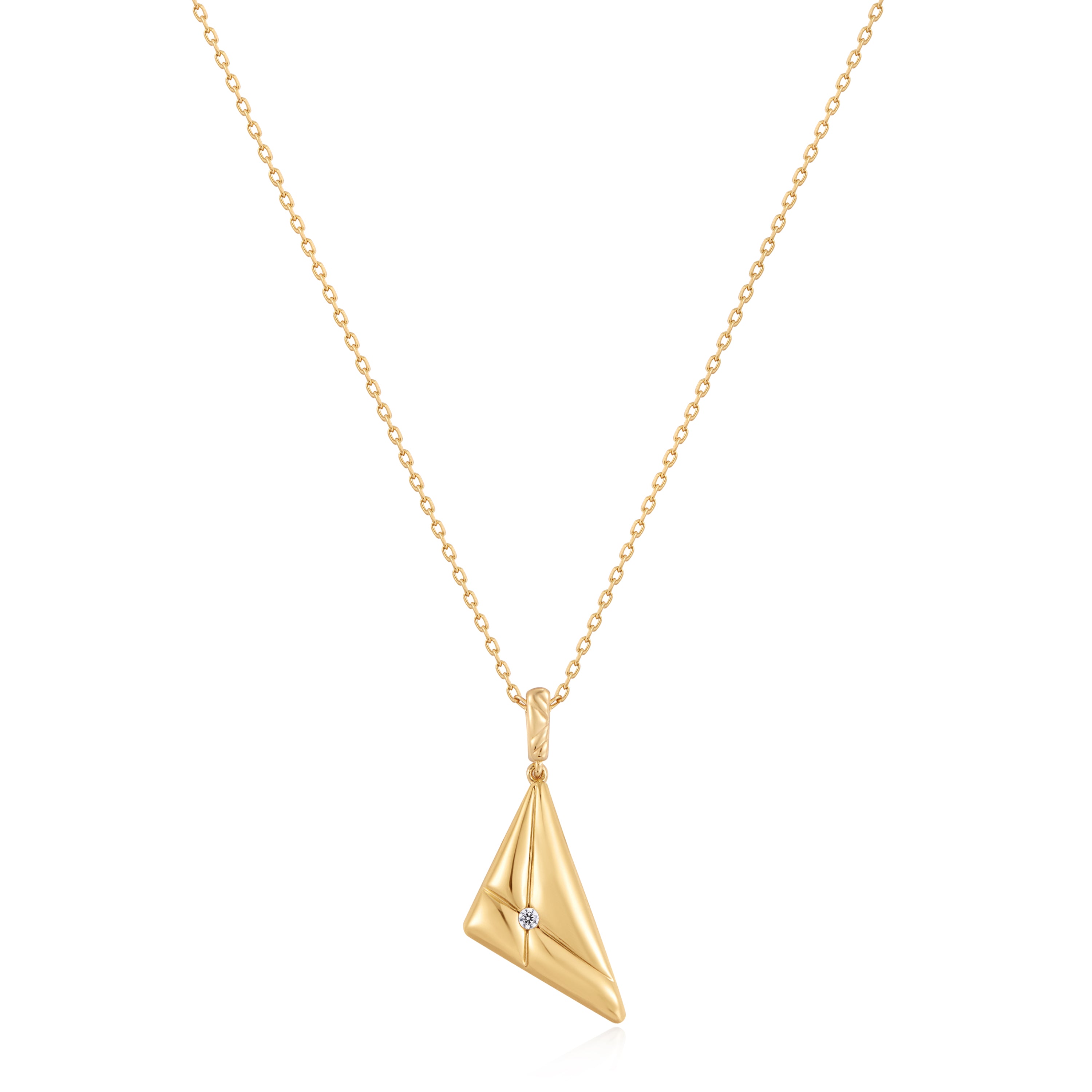 18K Gold Triangle Pendant Necklace for Women - Minimalist Geometric Jewelry Gift for Her - Perfect for Everyday Wear, Parties & Special Occasions