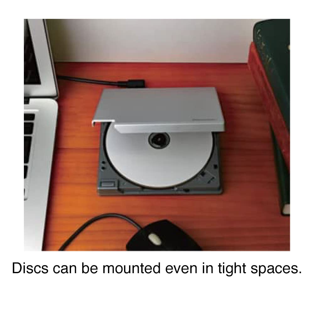 Pioneer BDR-XD08S Slim Portable External Blu-ray Drive - USB 3.2 Gen1 & Type-C Compatible, BD/DVD/CD Writer in Silver - Perfect for Laptops, MacBooks, and Home Theater Systems