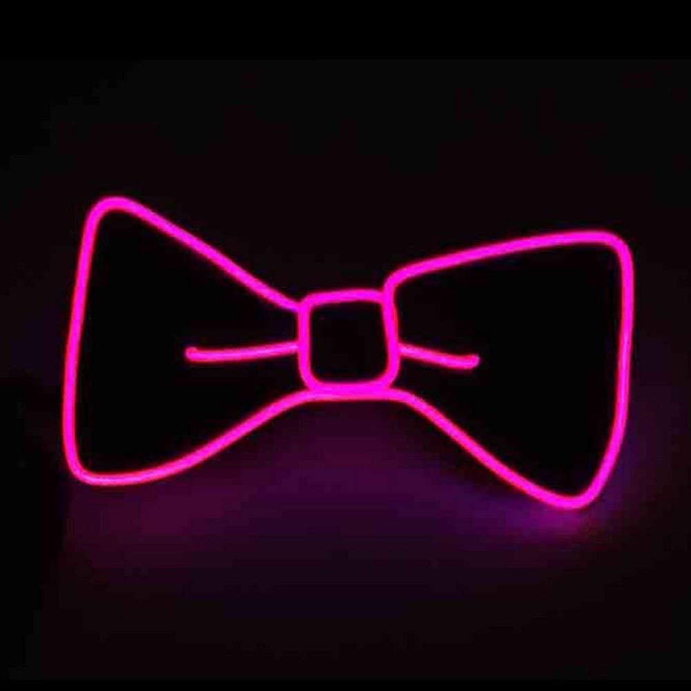 Glowing LED Bow Tie for Men & Women - Adjustable EL Wire Light Up Bowtie for Parties, Raves, Halloween & Cosplay - Cool Glow in the Dark Accessory for Night Events