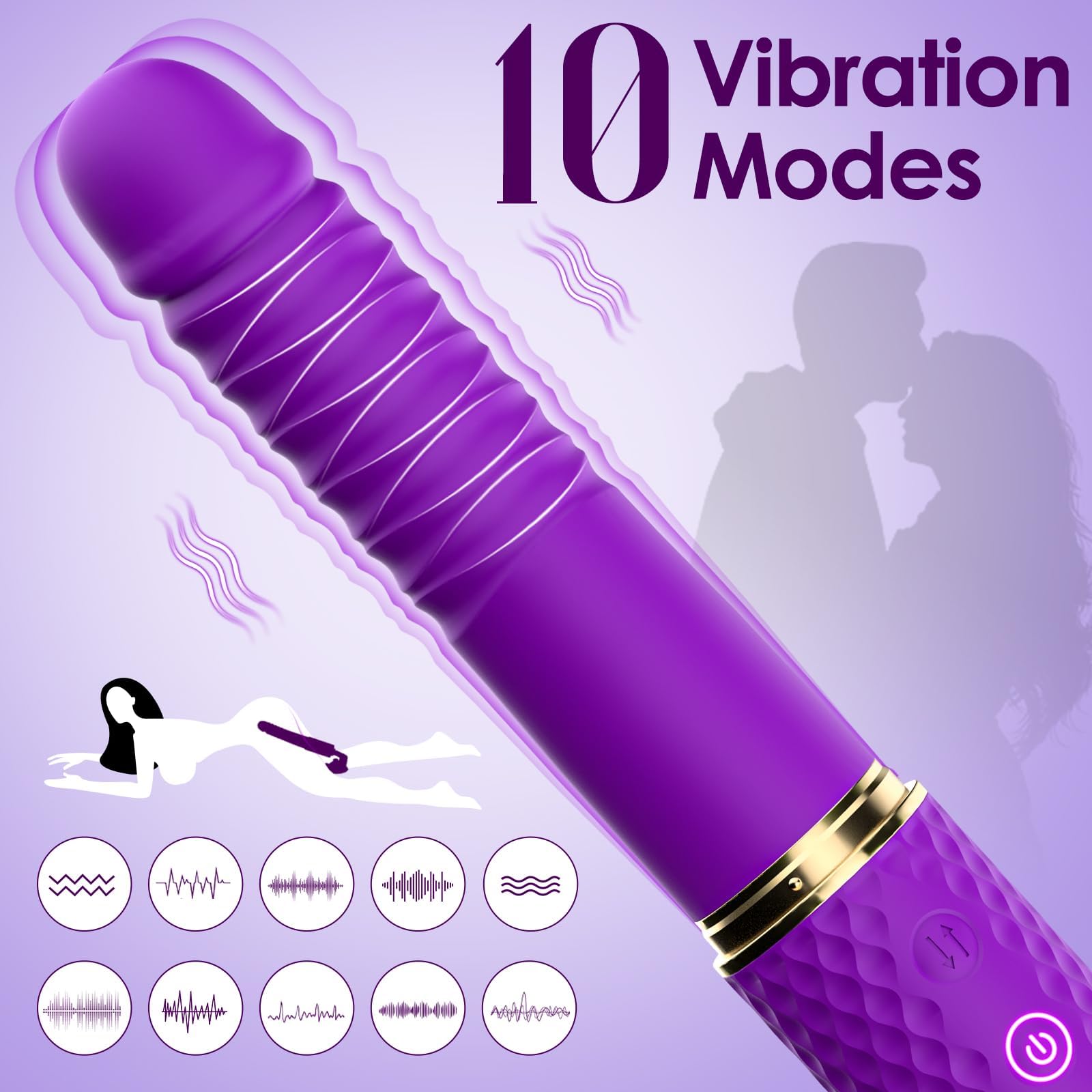 Remote Control Thrusting Dildo Vibrator for Women - 3 Thrusting & 10 Vibration Modes, G Spot & Clitoral Stimulation Sex Toy, Realistic Couples Massager for Bedroom Fun & Intimate Play