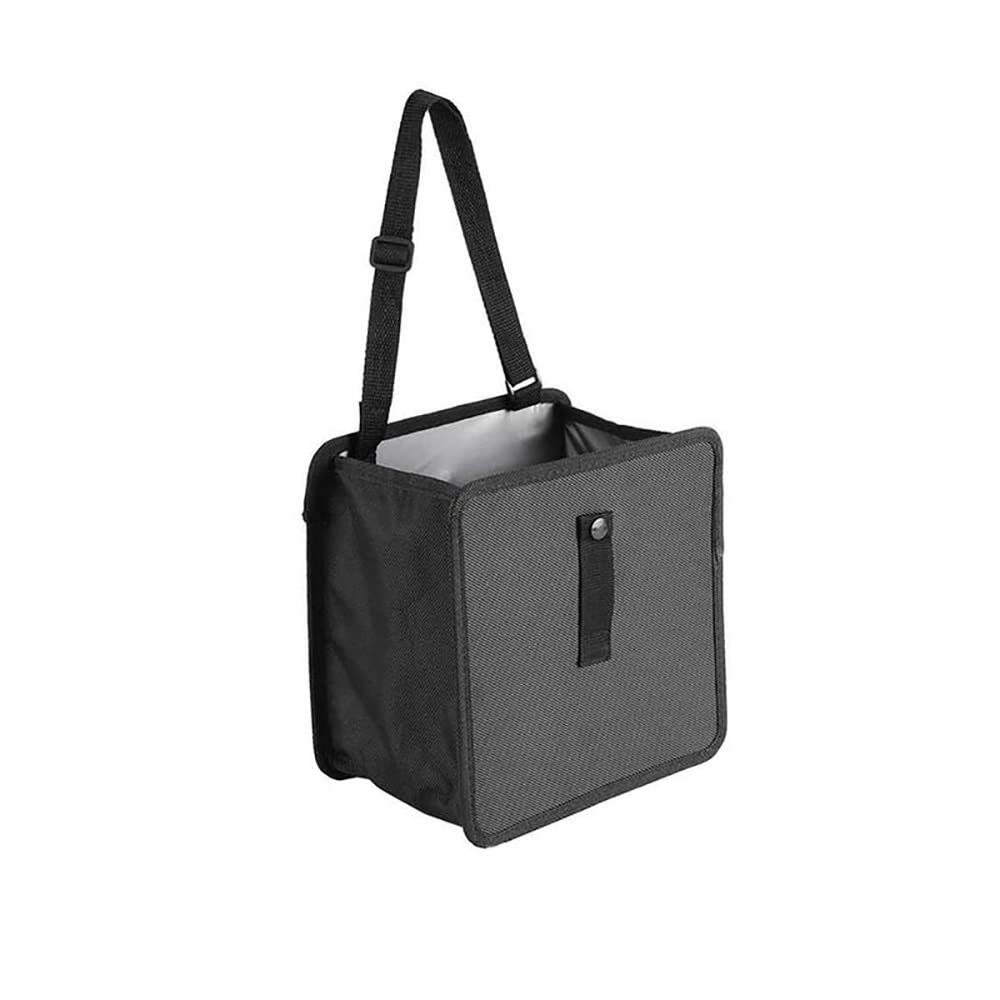 100% Waterproof Hanging Car Trash Bag - Foldable Car Garbage Can with Storage Pockets, Adjustable Oxford Cloth Organizer (Black) | Perfect for Road Trips, Commuting & Keeping Your Vehicle Clean