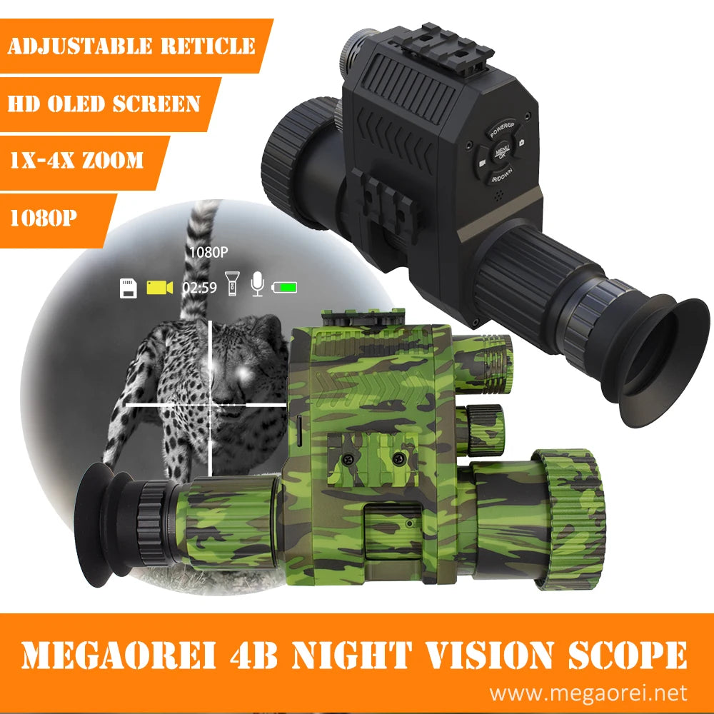 Megoarei NK007 Plus 4B Night Vision Spotting Scope - 850nm IR Infrared Thermal Optics for Coyote Hunting, Wildlife Observation & Security Surveillance | HD Vision in Complete Darkness