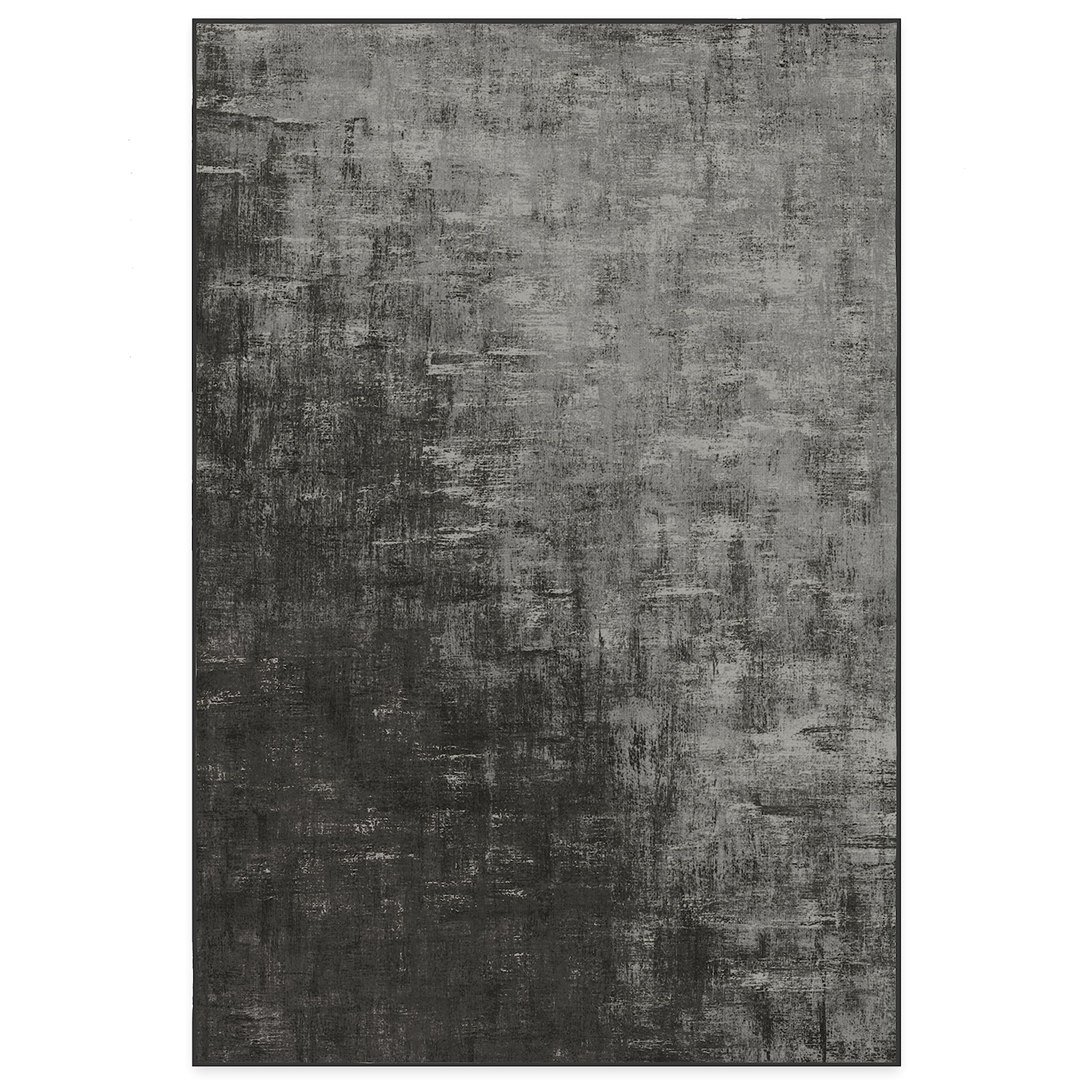 Ruggable Washable 6x9 Area Rug | Impasto Greyscale Modern Design | Non-Slip Gripper Pad Included | Perfect for Living Room, Bedroom, Kitchen, Office & Classroom | Easy to Clean & Durable Home Decor