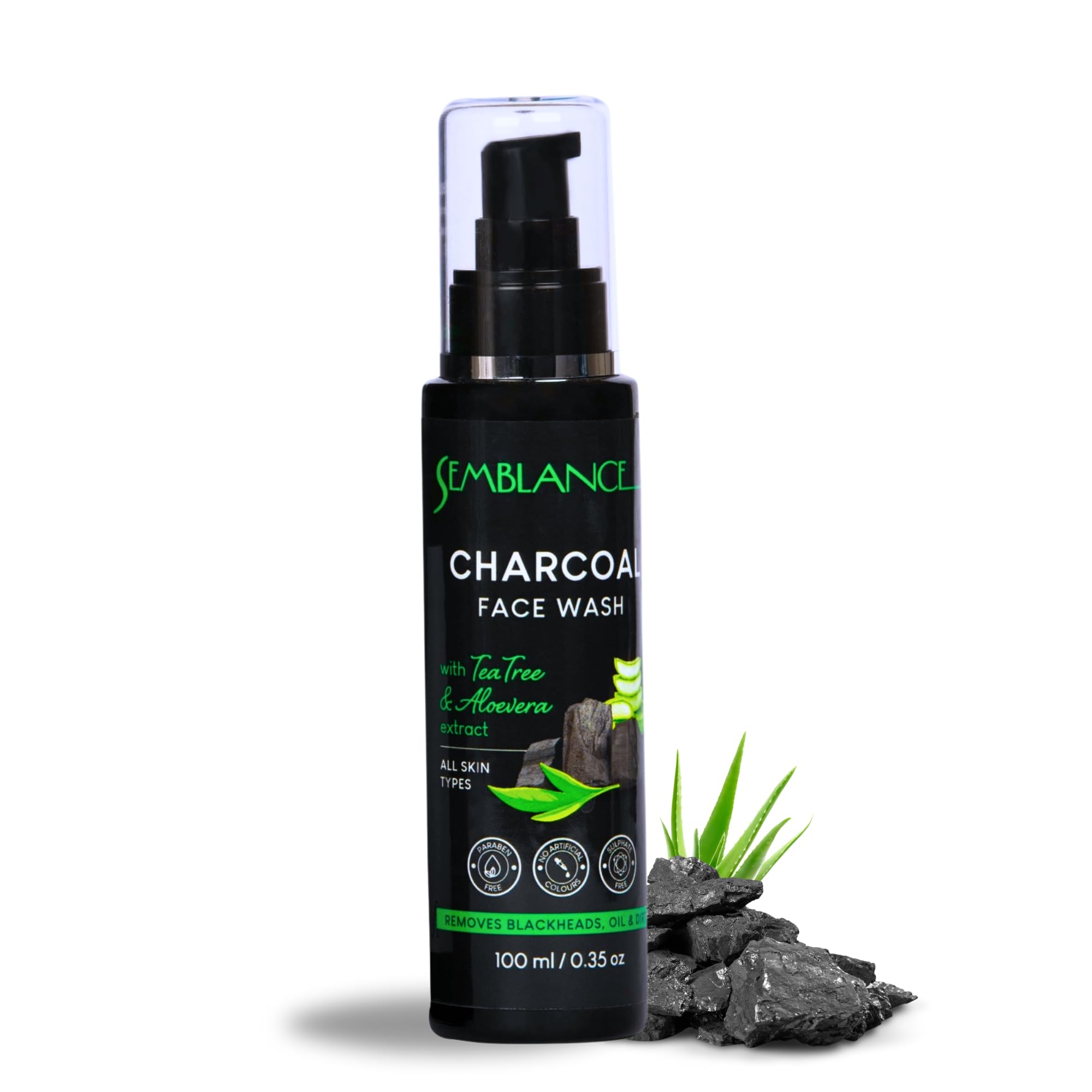 Best Charcoal Face Wash for Men & Women - Deep Cleansing, Oil Control & Acne Treatment | Detoxifying & De-Tan Formula | Ideal for Oily Skin & Beard Care | 100ml | Perfect for Daily Skincare Routine & Post-Workout Refreshment