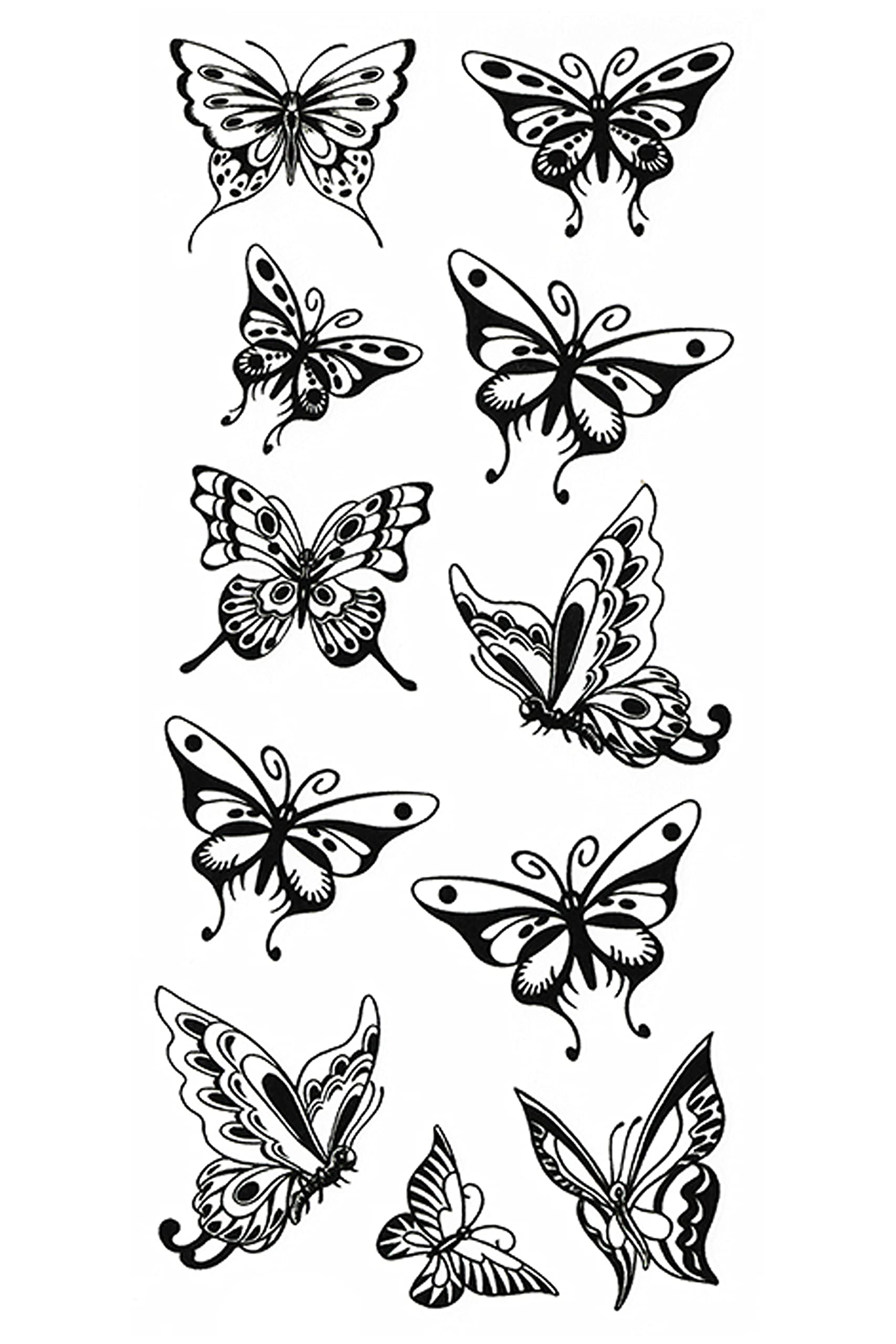3D Temporary Tattoo Stickers for Men & Women - Waterproof Fake Tattoos with Flowers, Butterflies, Stars & Angel Designs (19x9cm) - Perfect for Parties, Halloween, Cosplay & Honeymoon