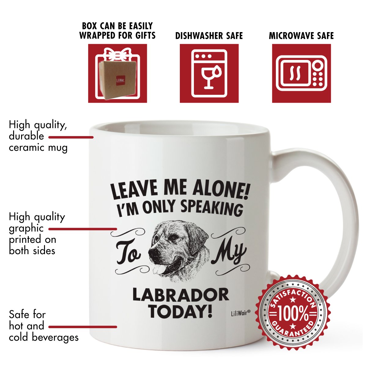Funny Labrador Mom & Dad Coffee Mug - Best Christmas & Birthday Gift for Dog Lovers - Cute Labrador Retriever Themed Ceramic Cup for Home, Office & Pet Decor - Perfect for Coffee, Tea & Hot Drinks
