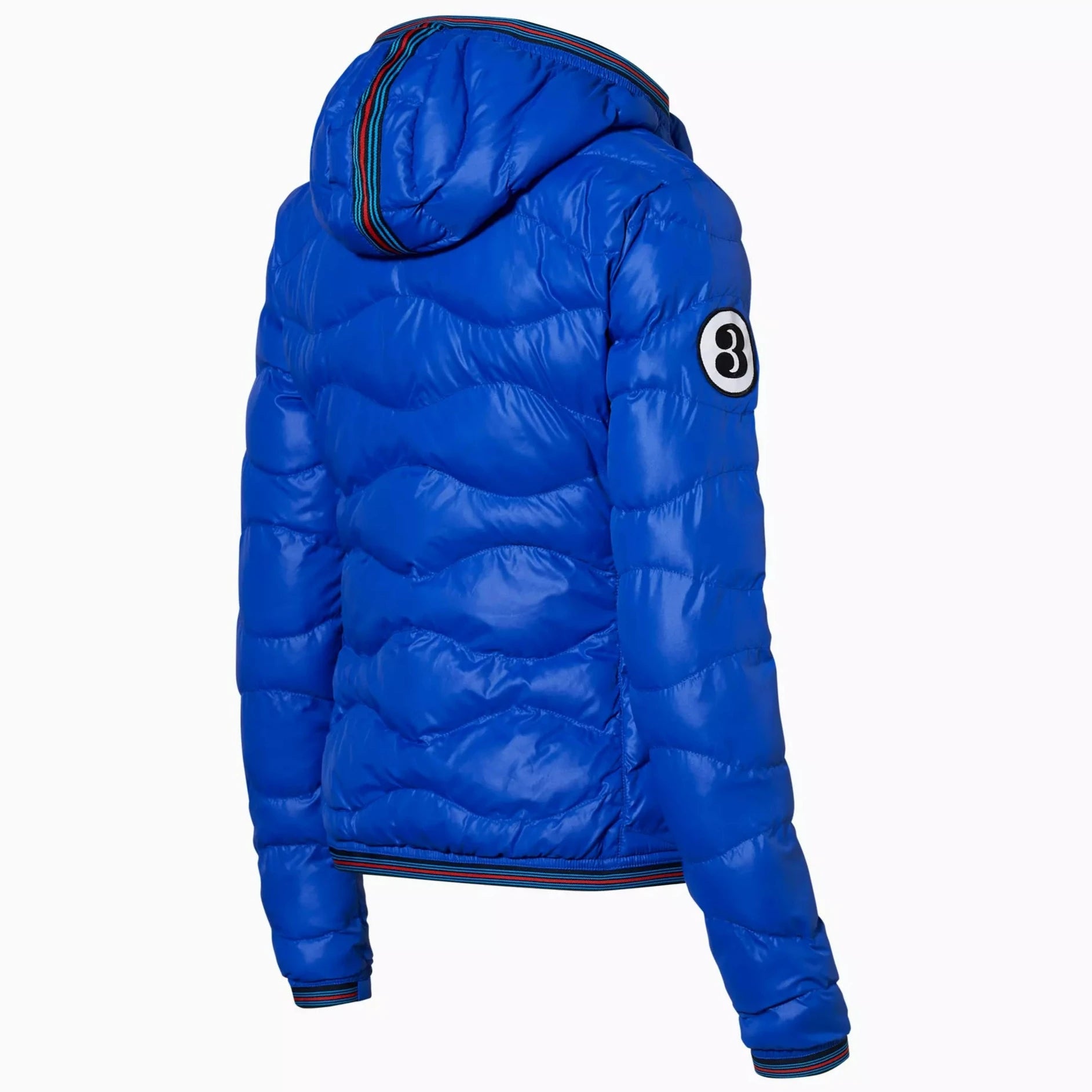 Porsche Women's Reversible Quilted Jacket - Martini Racing Design, Lightweight Winter Coat for Outdoor Activities, Fashionable Outerwear for Driving, Travel & Casual Wear