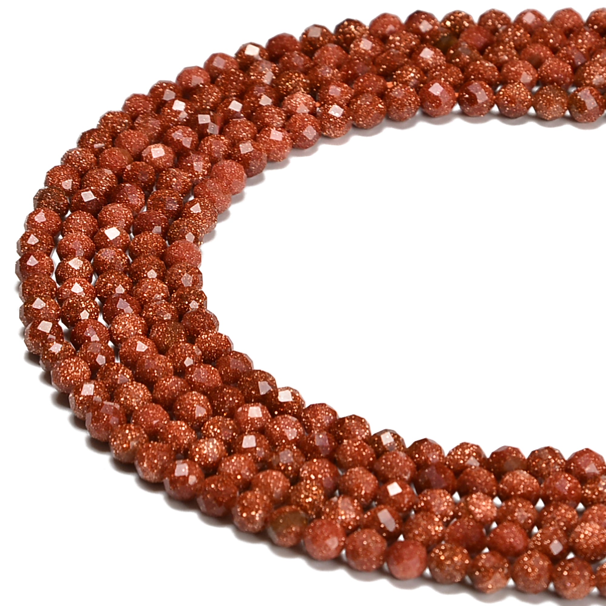 2mm 3mm 4mm Gold Sandstone Faceted Round Beads - 15.5 Inch Strand for Jewelry Making, DIY Bracelets & Necklaces - Perfect for Crafting, Beading Projects & Spiritual Healing