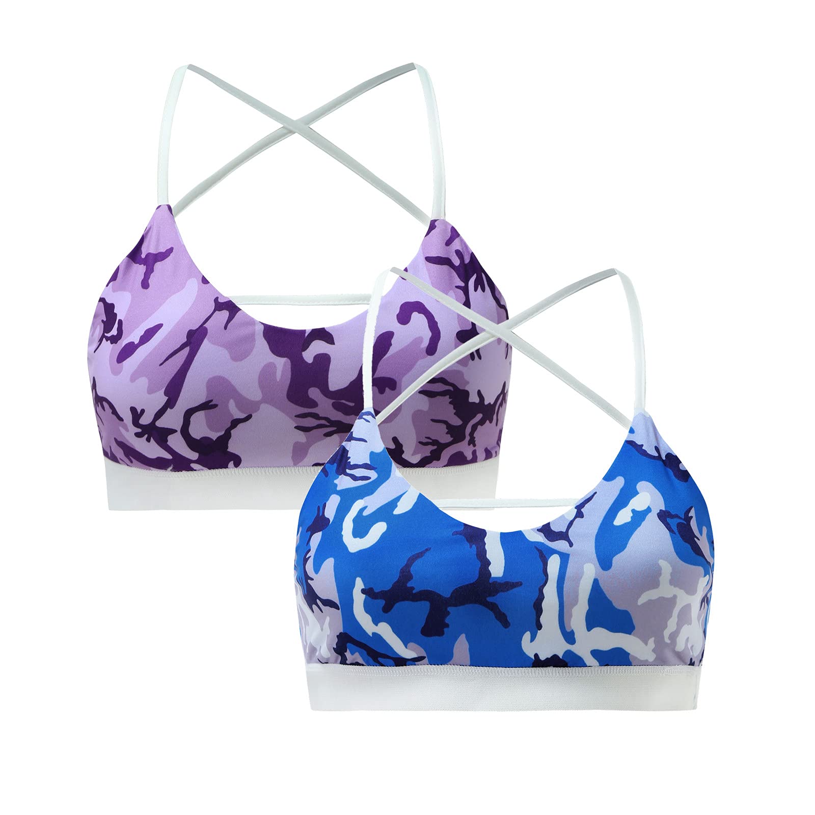 Women's Sports Bras 2-Pack - Plus Size Workout & Yoga Bras with Adjustable Straps - Comfortable Strapless Support for Running, Gym & Active Lifestyles