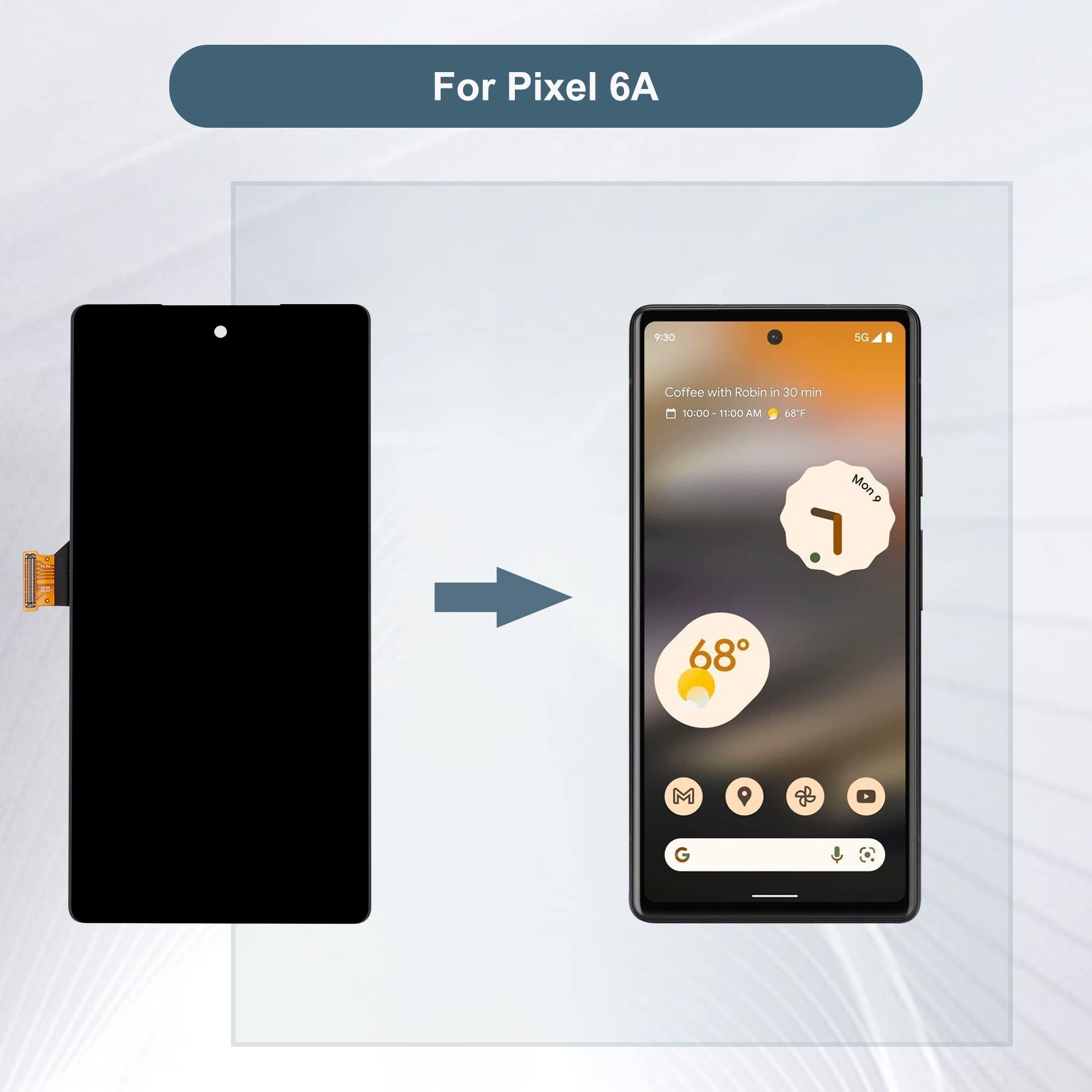 Original OLED Touch Screen Display for Google Pixel 6A GX7AS GB62Z G1AZG - 6.1